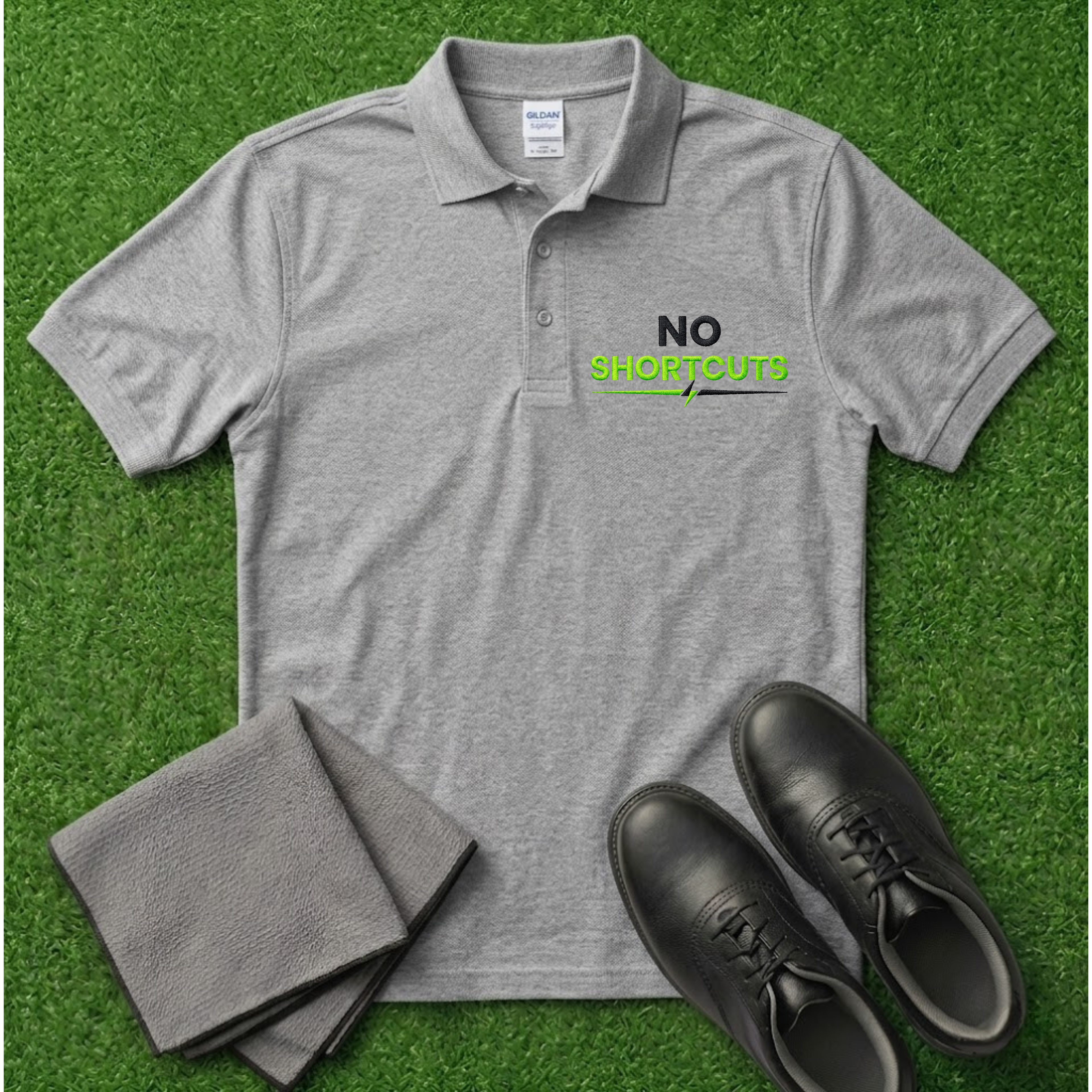 No Shortcuts Embroidered Polo Shirt
