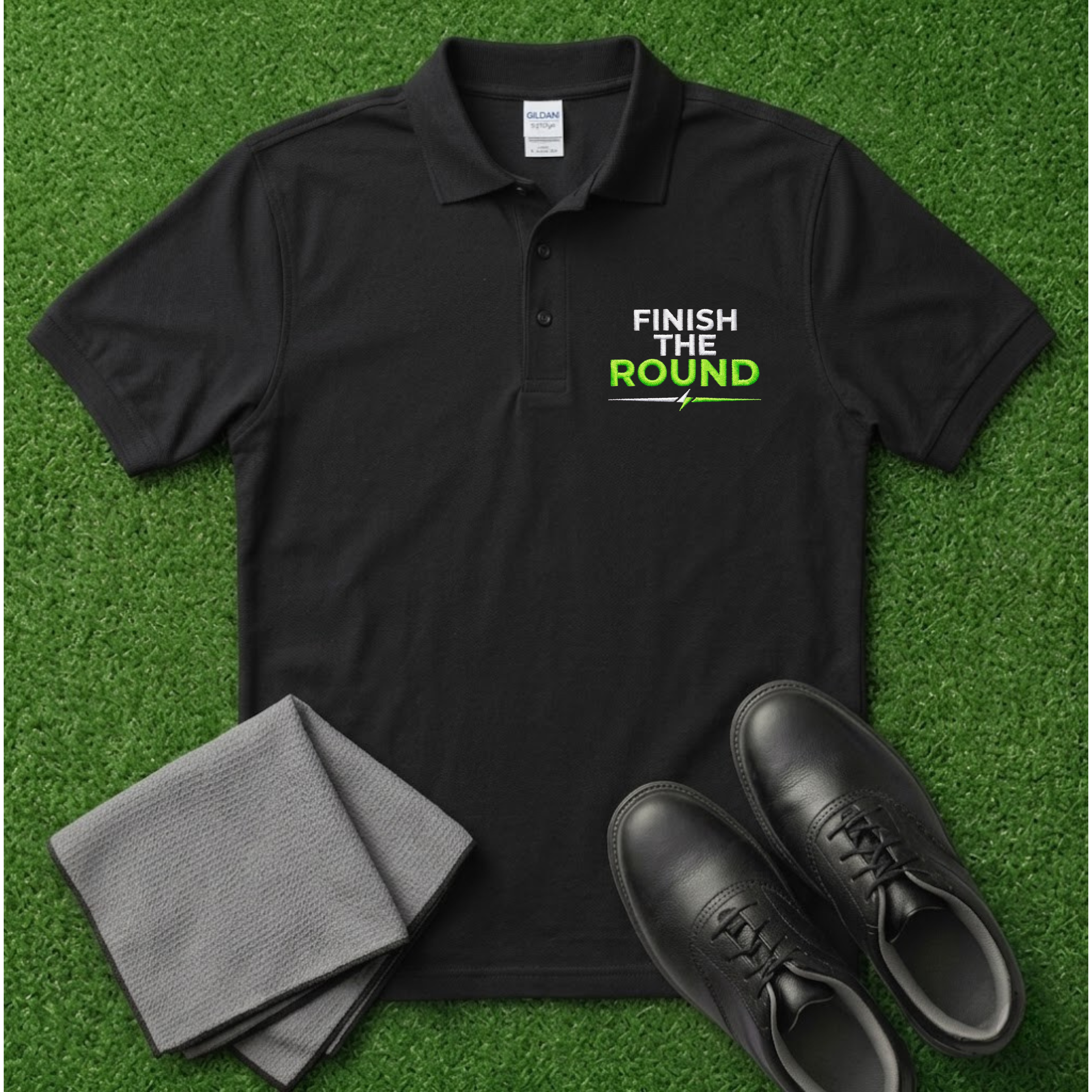 Finish The Round Embroidered Polo Shirt