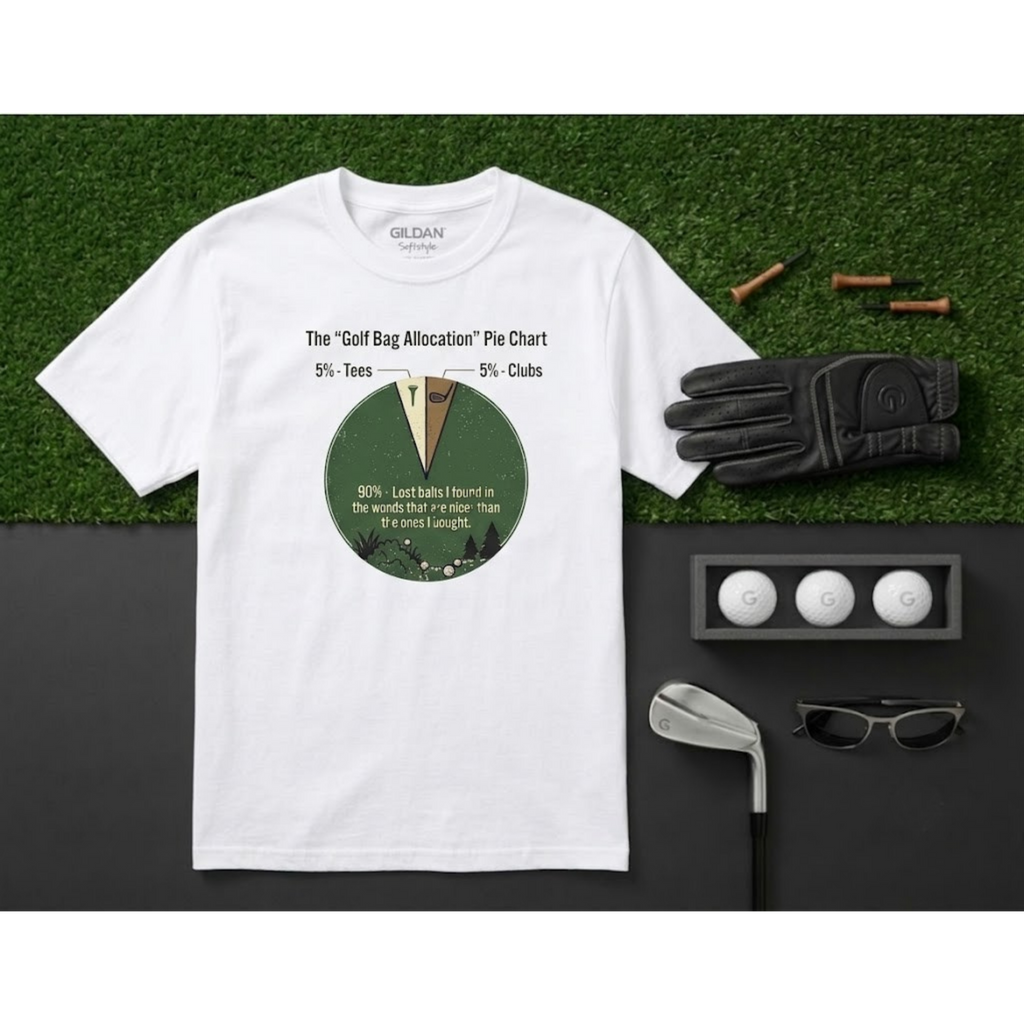 The "Golf Bag Allocation" Pie Chart Funny Golf T-Shirt