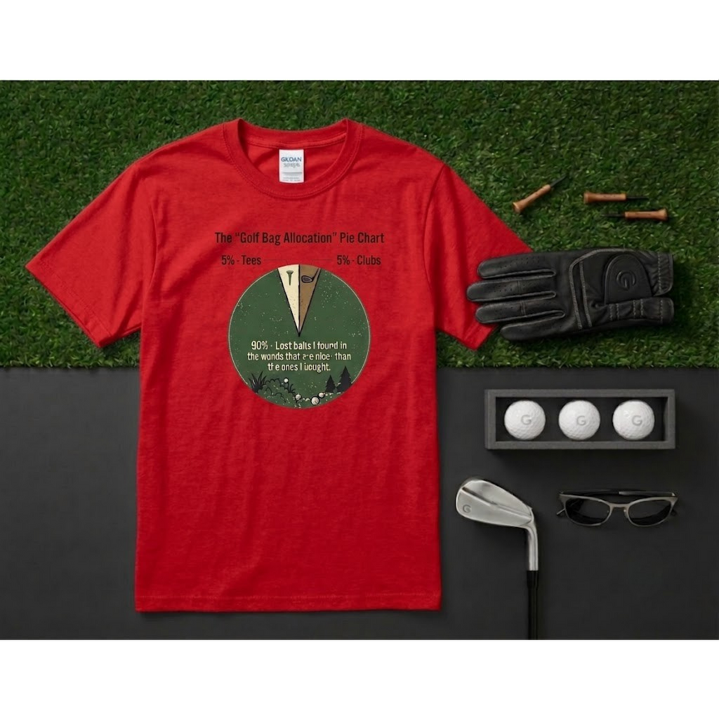 The "Golf Bag Allocation" Pie Chart Funny Golf T-Shirt