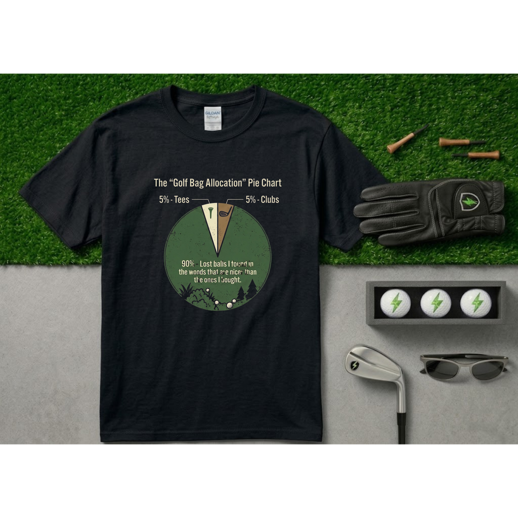 The "Golf Bag Allocation" Pie Chart Funny Golf T-Shirt