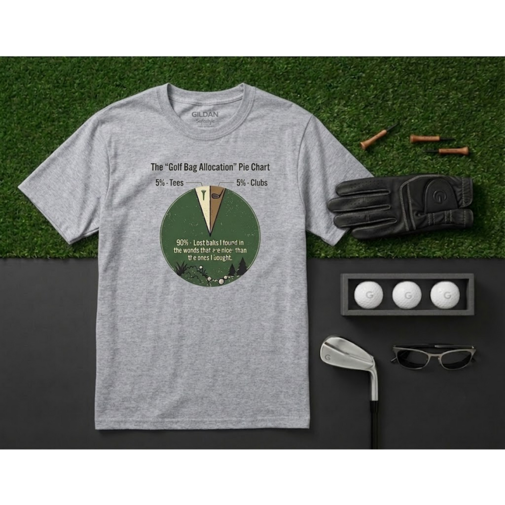 The "Golf Bag Allocation" Pie Chart Funny Golf T-Shirt