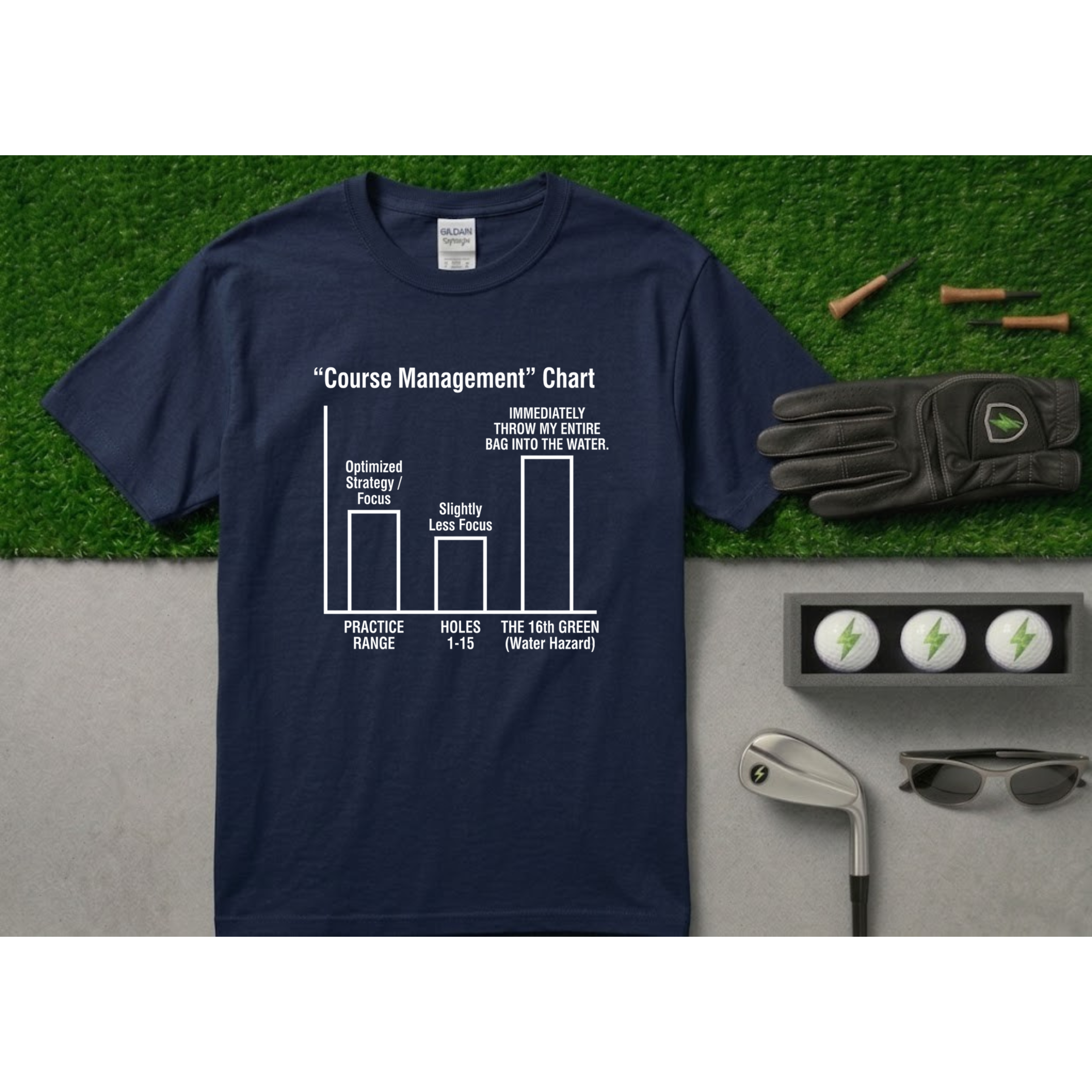 The "Course Management" Chart Funny Golf T-Shirt