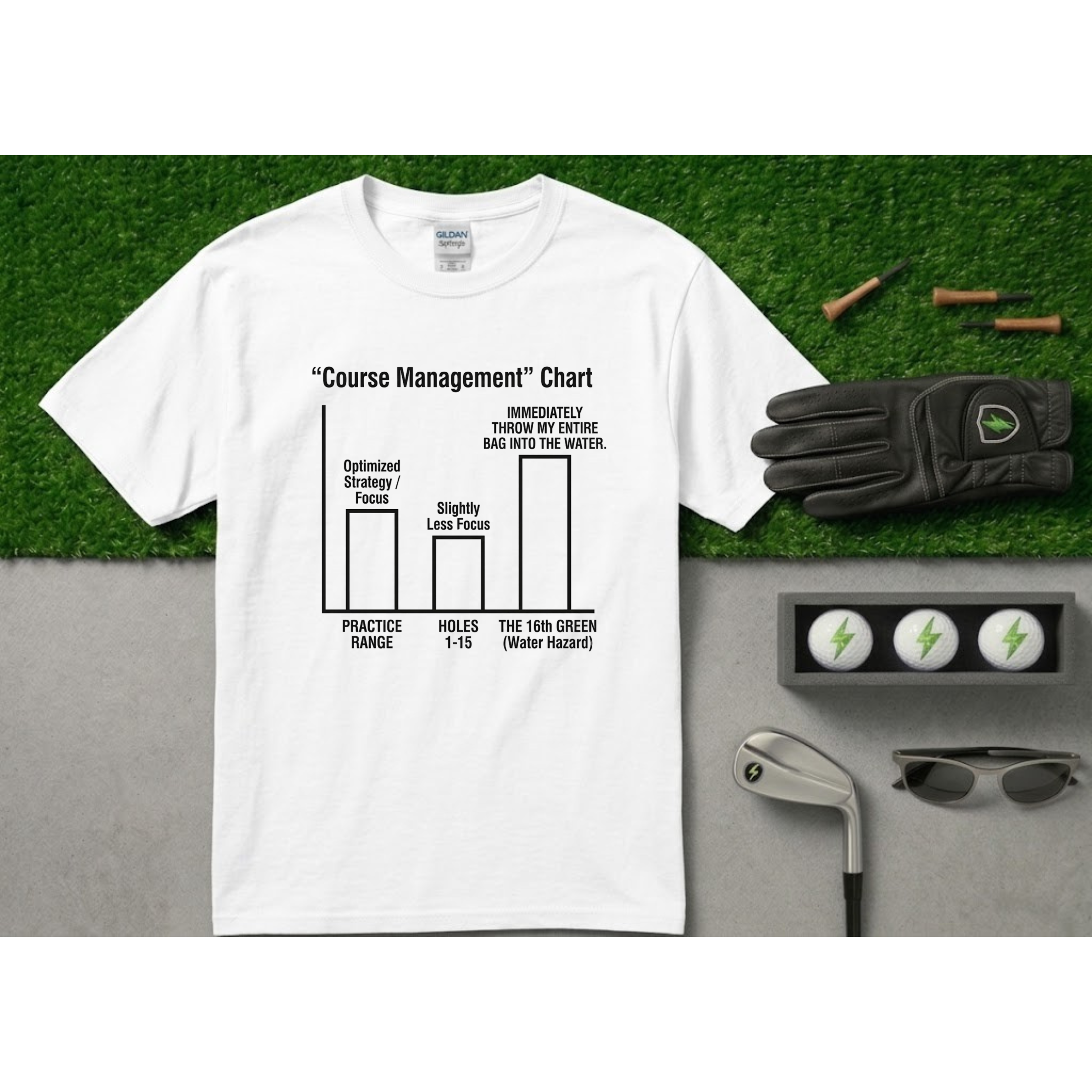 The "Course Management" Chart Funny Golf T-Shirt