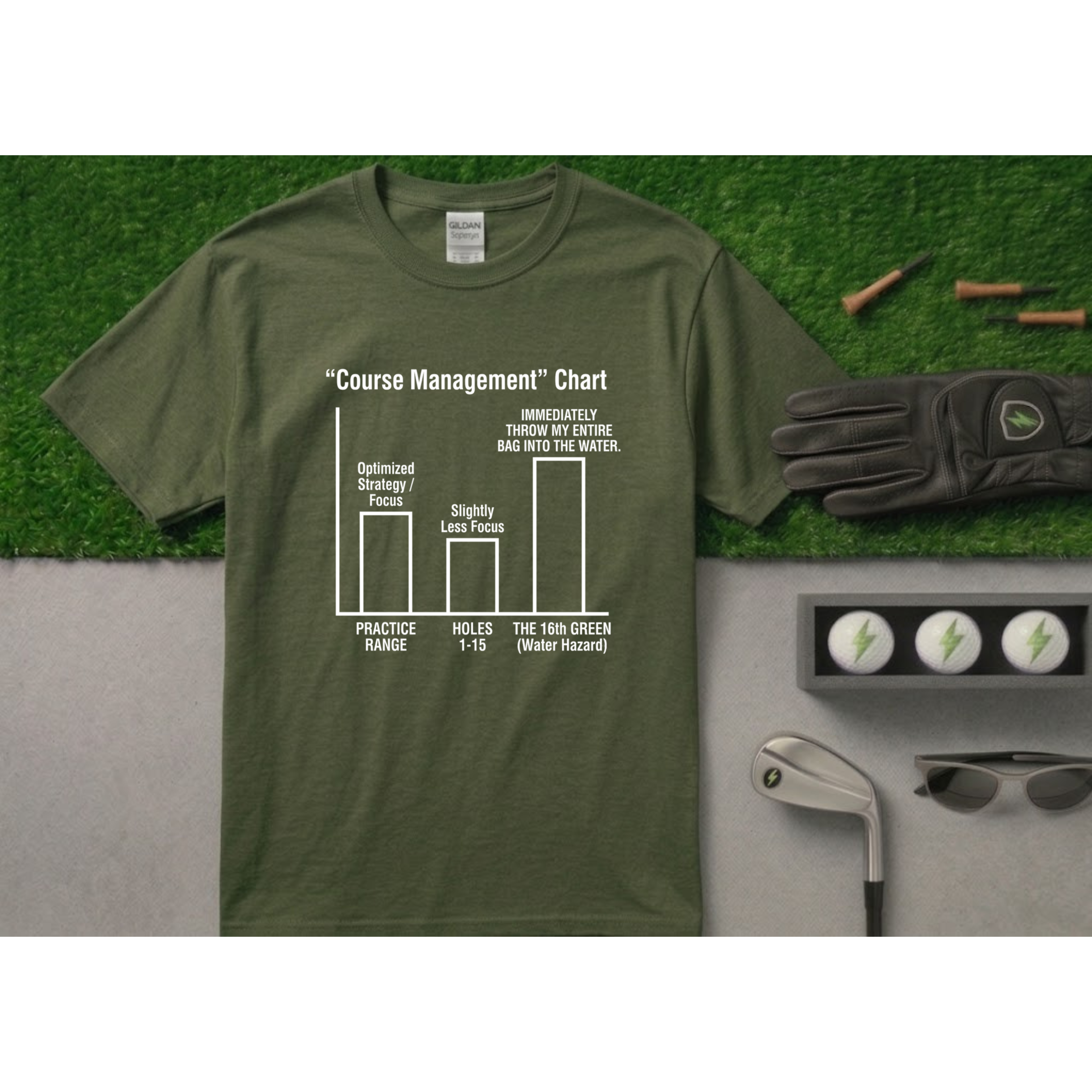 The "Course Management" Chart Funny Golf T-Shirt