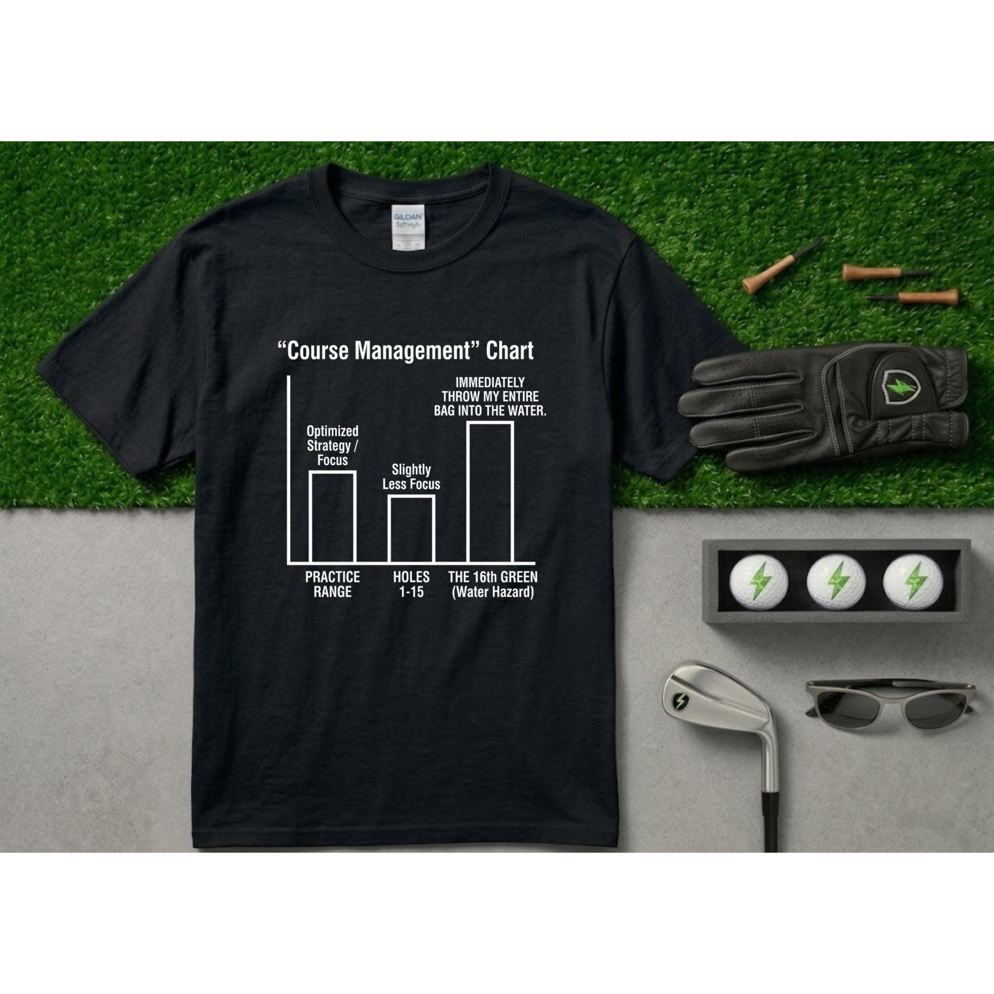 The "Course Management" Chart Funny Golf T-Shirt
