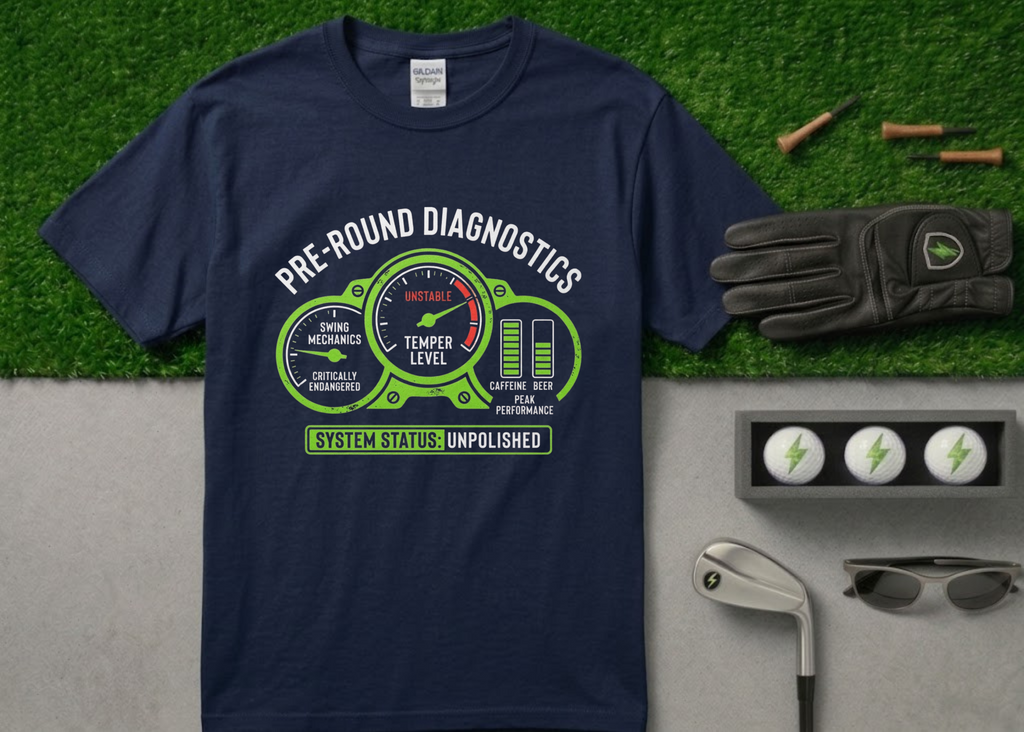 The "Pre-Round Diagnostics" Funny Golf T-Shirt