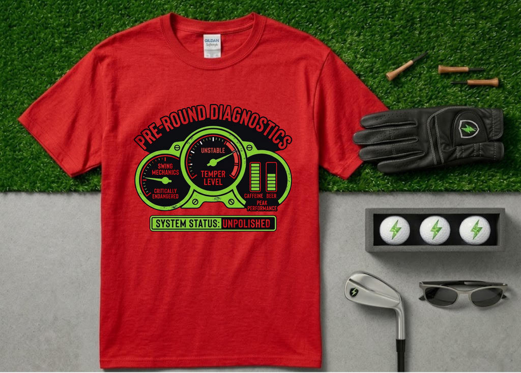 The "Pre-Round Diagnostics" Funny Golf T-Shirt