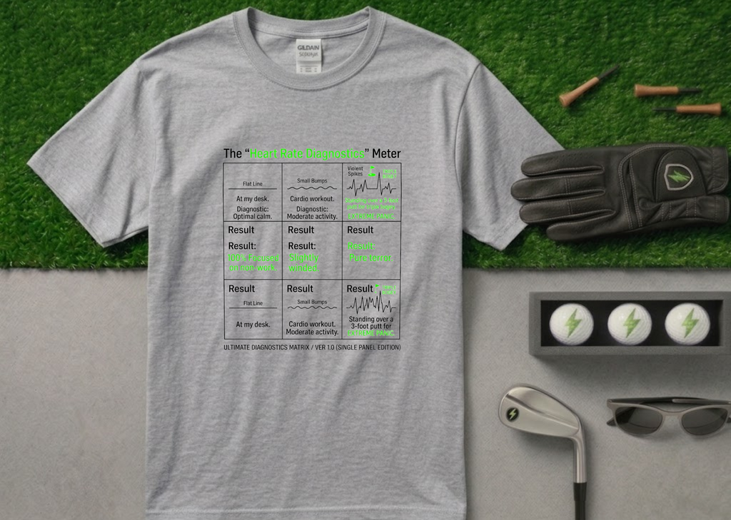 The "Heart Rate Diagnostics" Meter Funny Golf T-Shirt