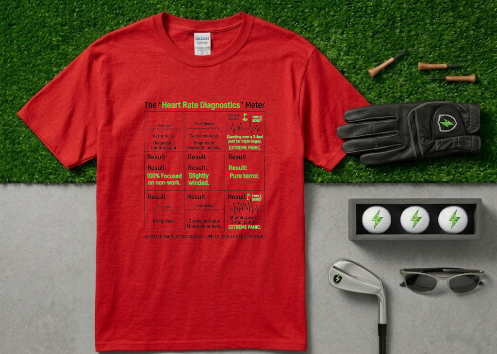 The "Heart Rate Diagnostics" Meter Funny Golf T-Shirt