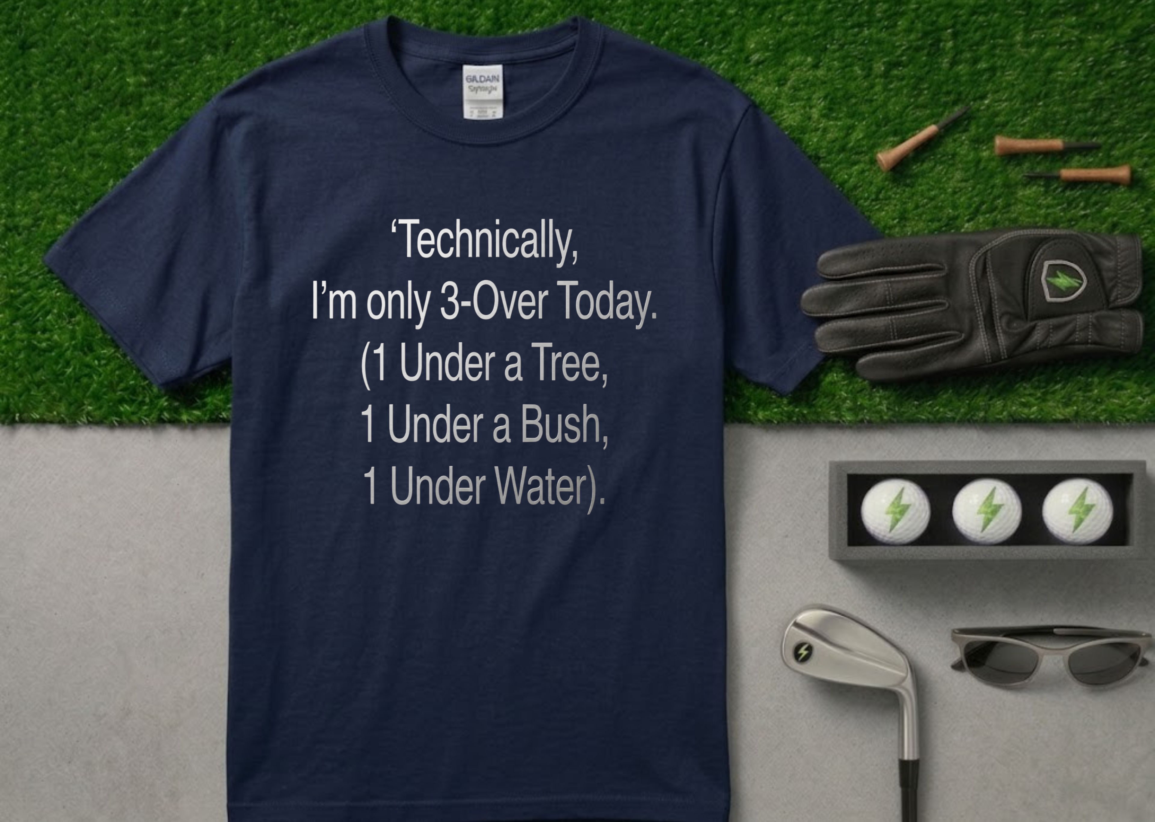3-Over Today" Funny Golf T-Shirt