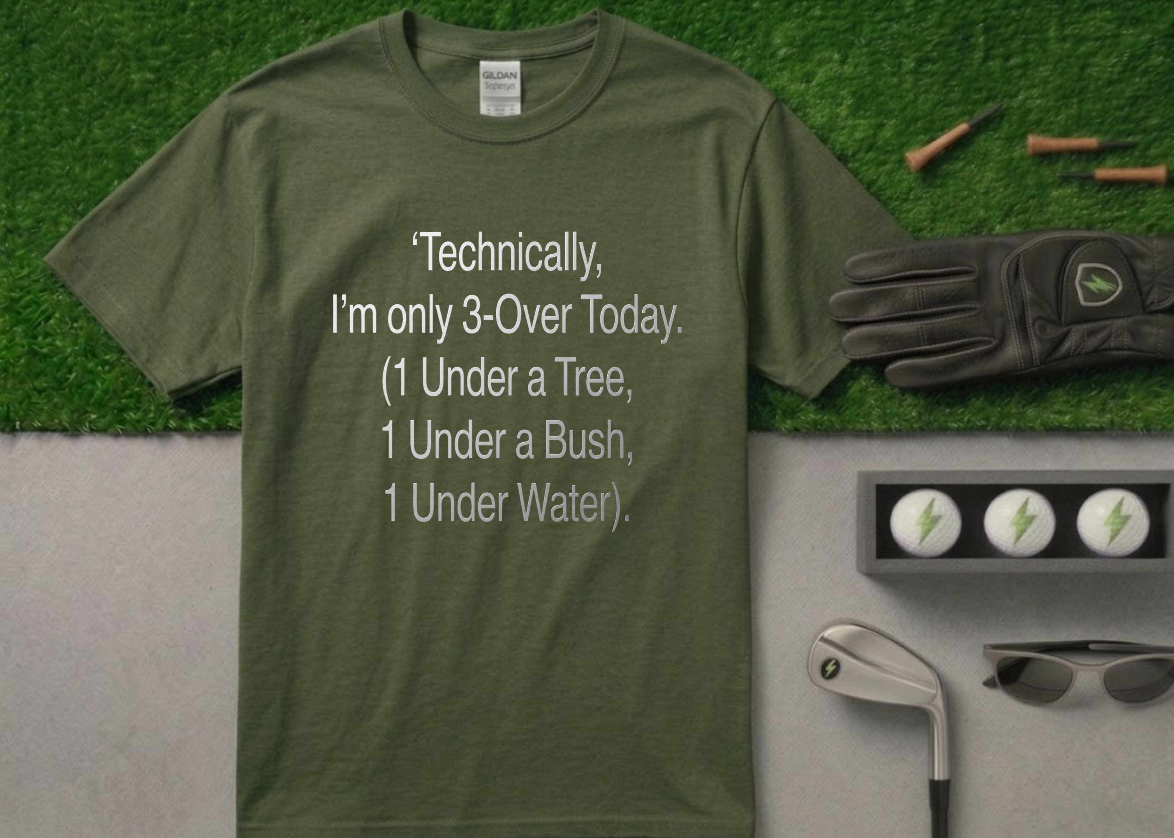 3-Over Today" Funny Golf T-Shirt