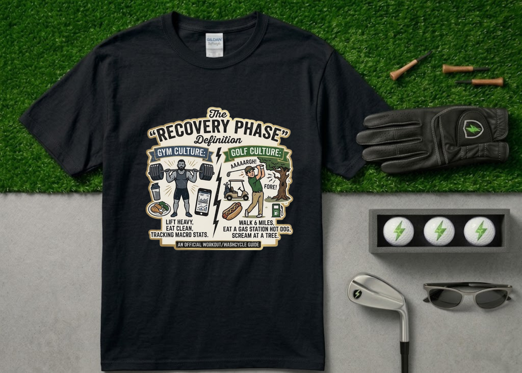 Gym vs. Golf "Recovery Phase" Funny T-Shirt