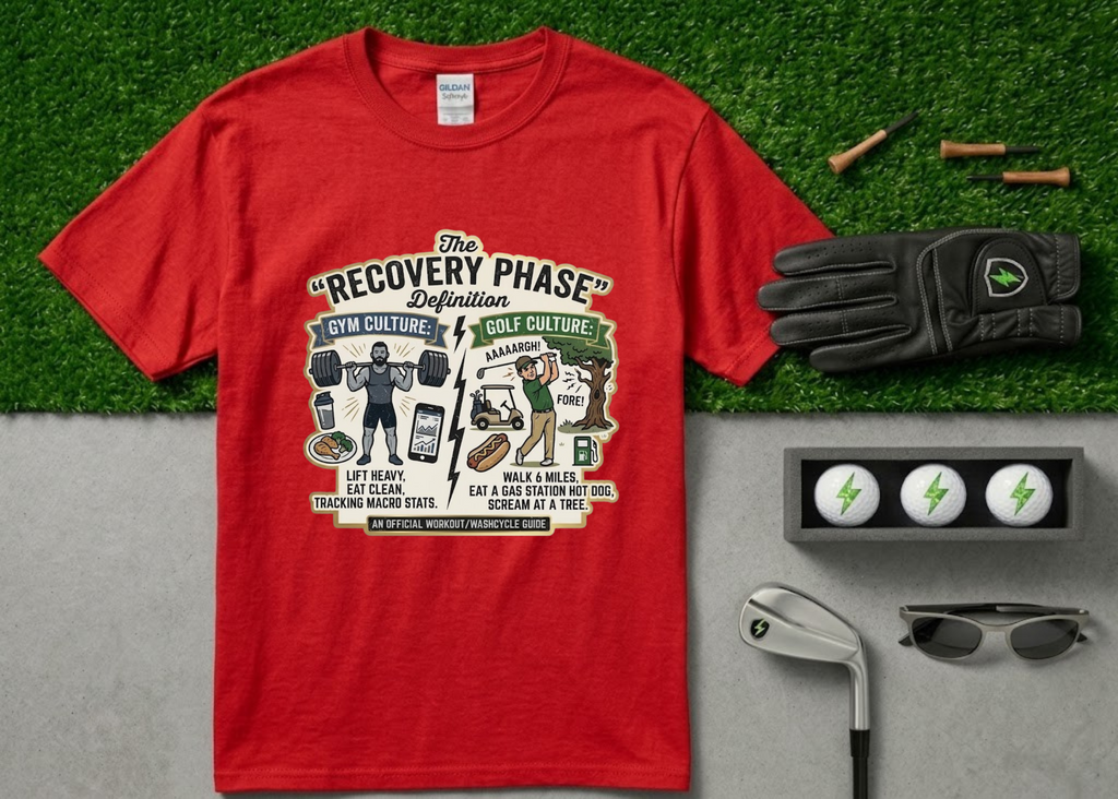 Gym vs. Golf "Recovery Phase" Funny T-Shirt