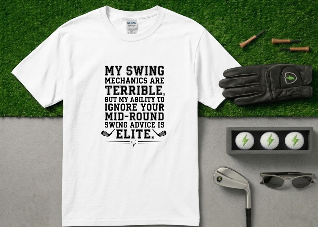 "Elite Advice Ignorance" Funny Golf T-Shirt