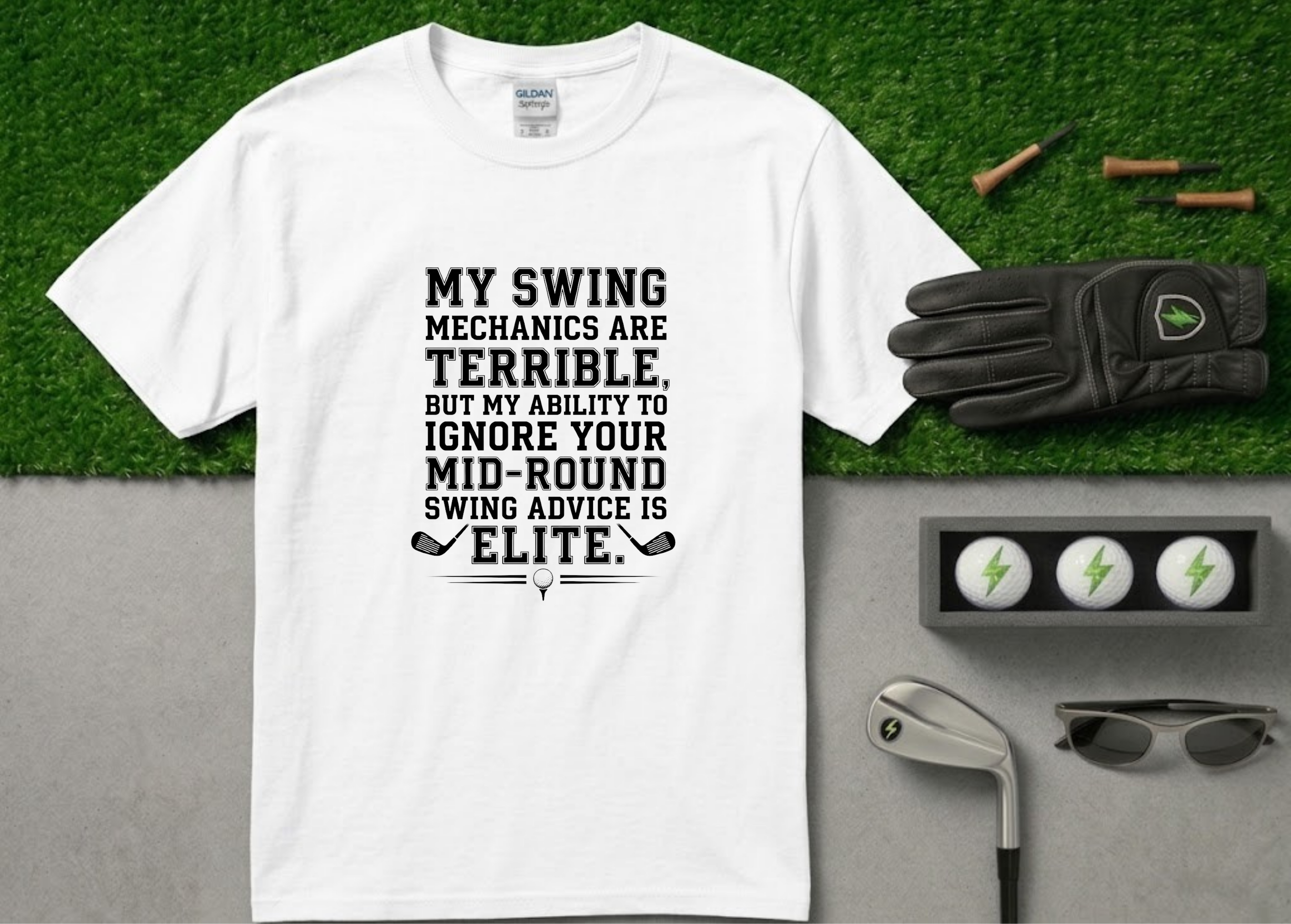"Elite Advice Ignorance" Funny Golf T-Shirt