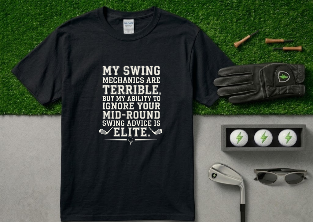 "Elite Advice Ignorance" Funny Golf T-Shirt