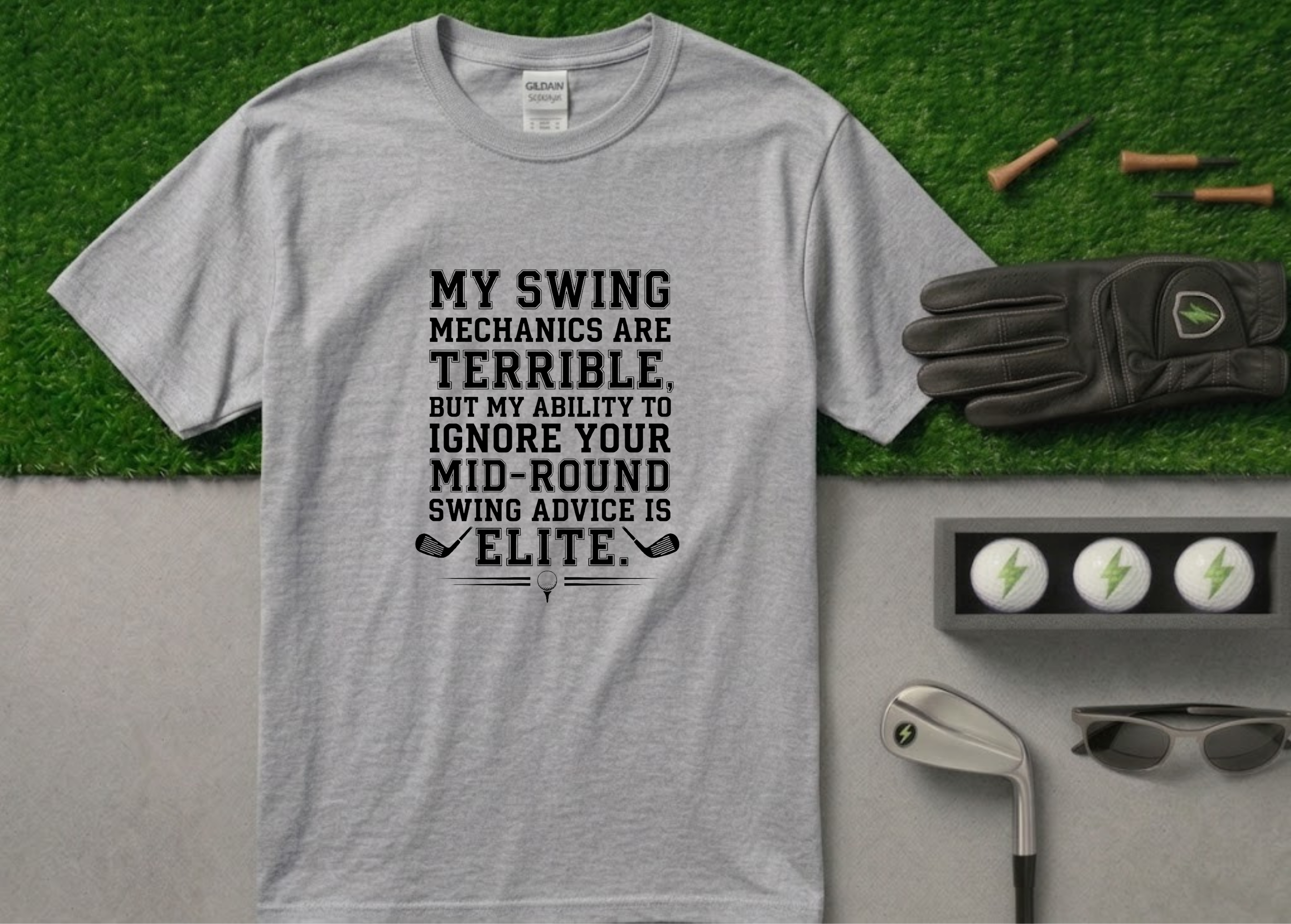 "Elite Advice Ignorance" Funny Golf T-Shirt
