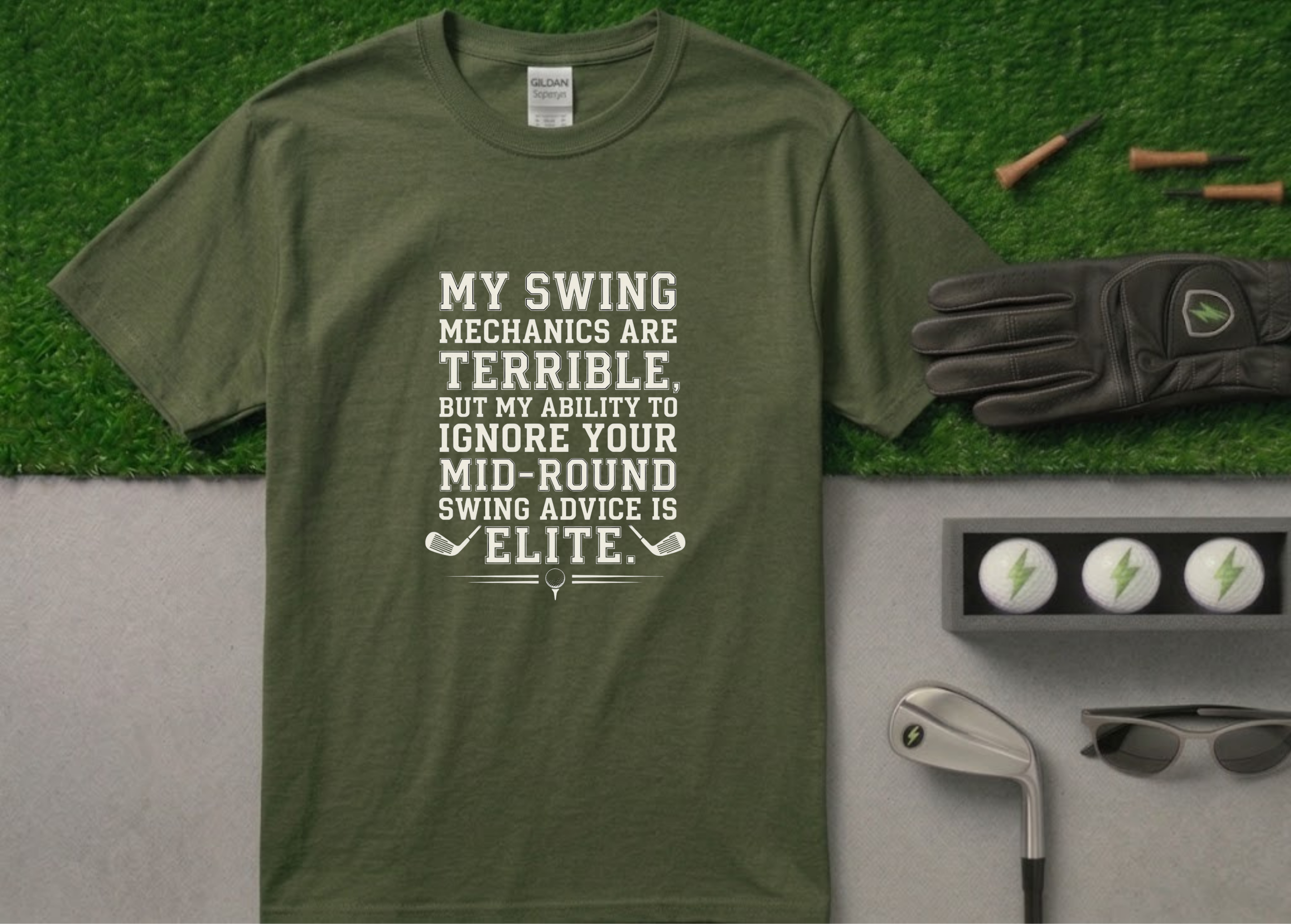 "Elite Advice Ignorance" Funny Golf T-Shirt