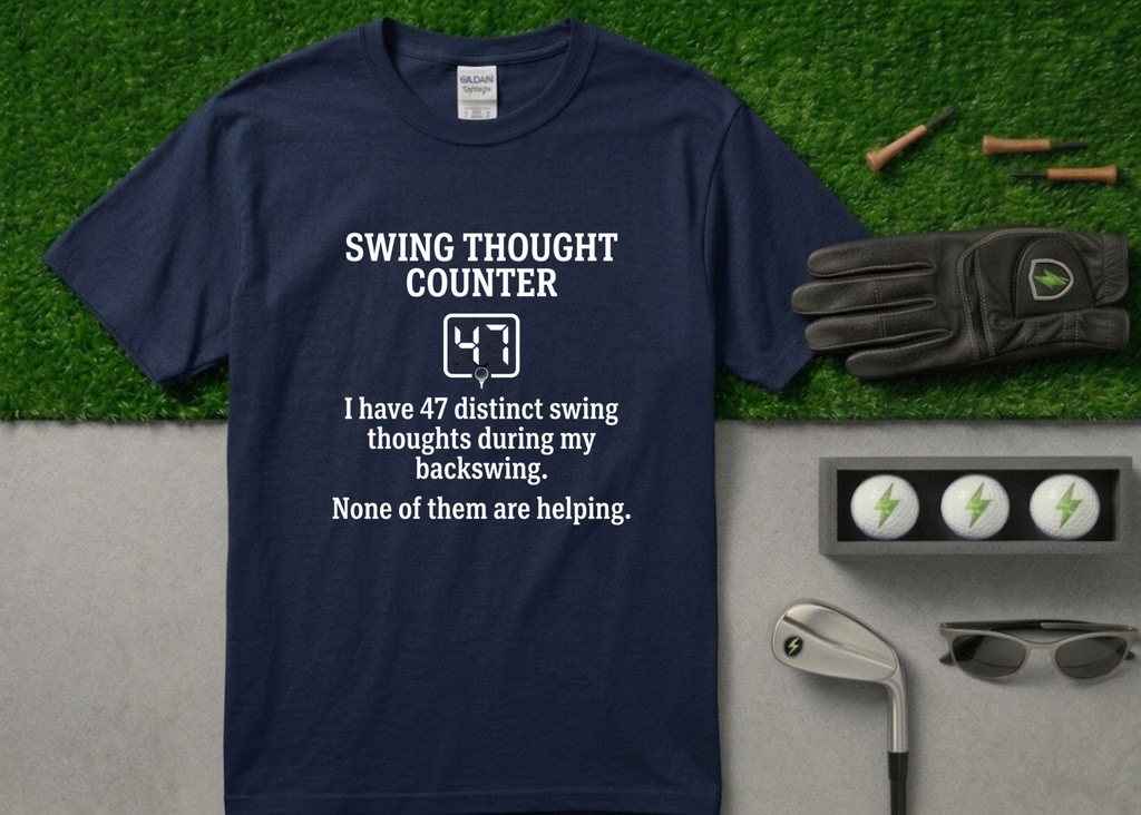 "Swing Thought Counter" Funny Golf T-Shirt