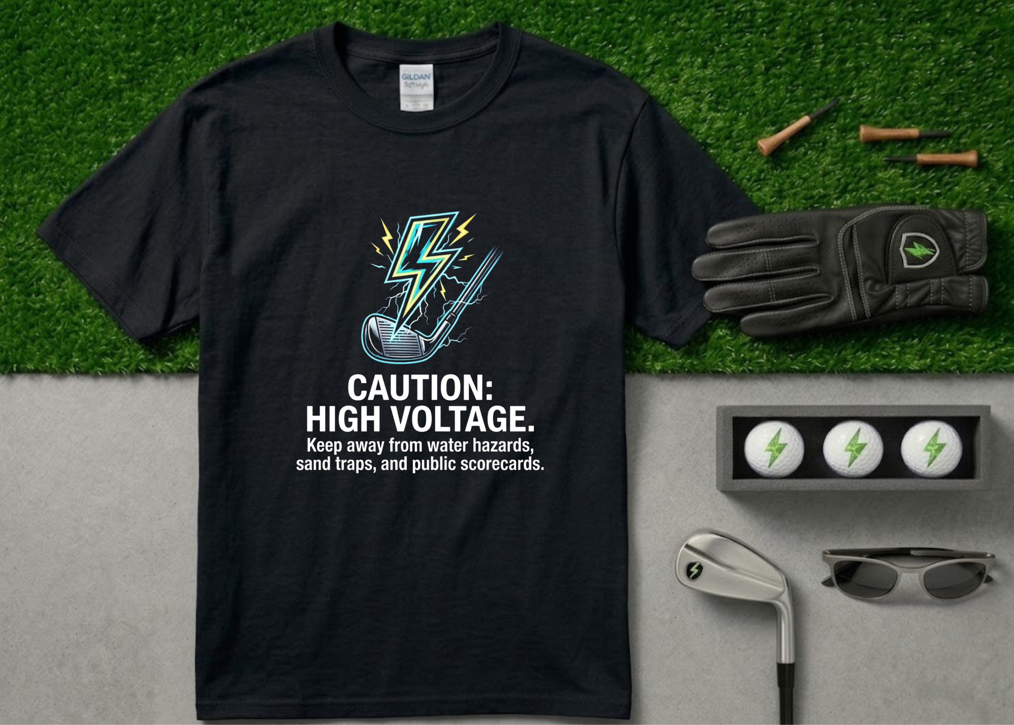 The "Keep Away From Hazards" Funny Golf T-Shirt