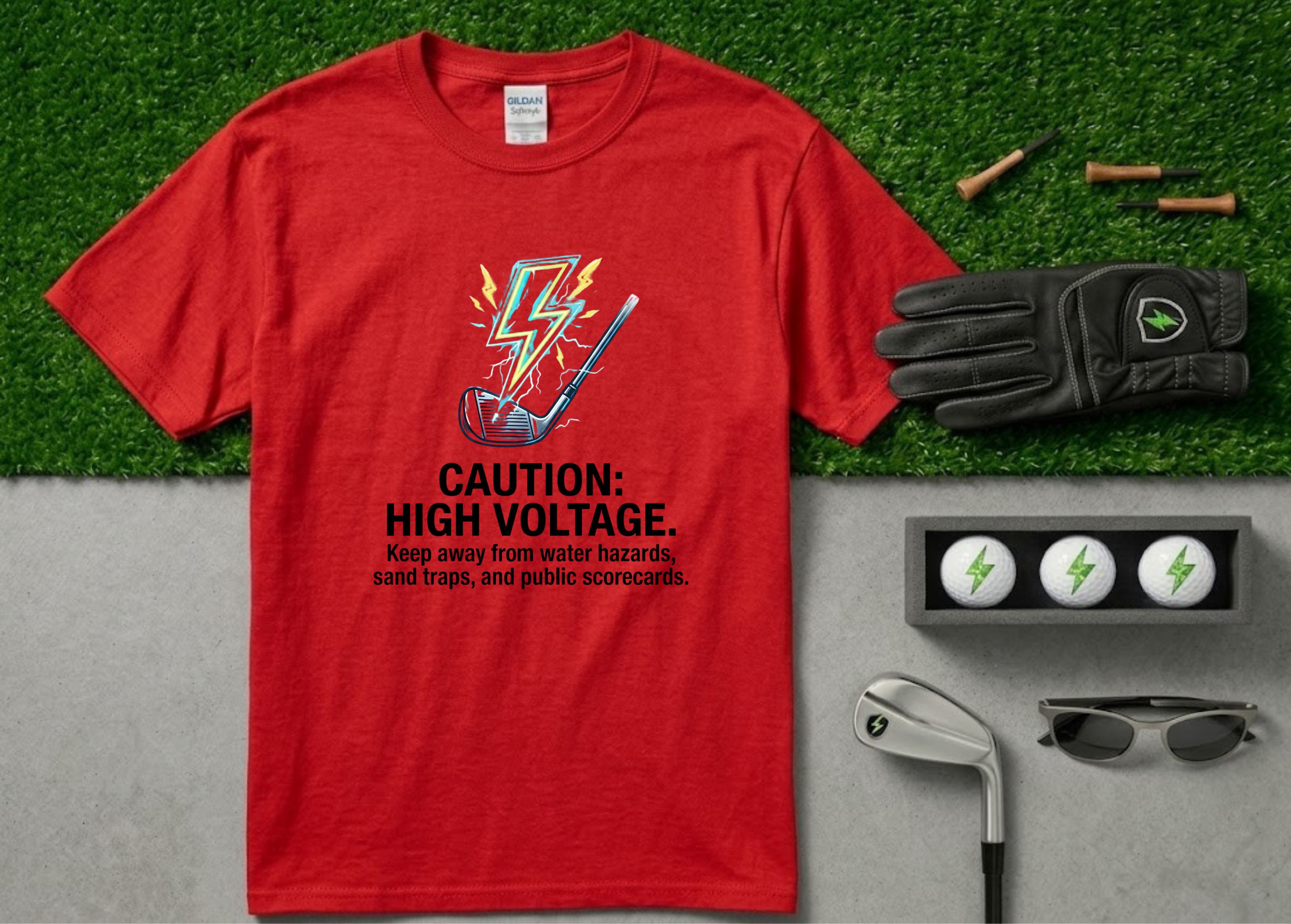 The "Keep Away From Hazards" Funny Golf T-Shirt