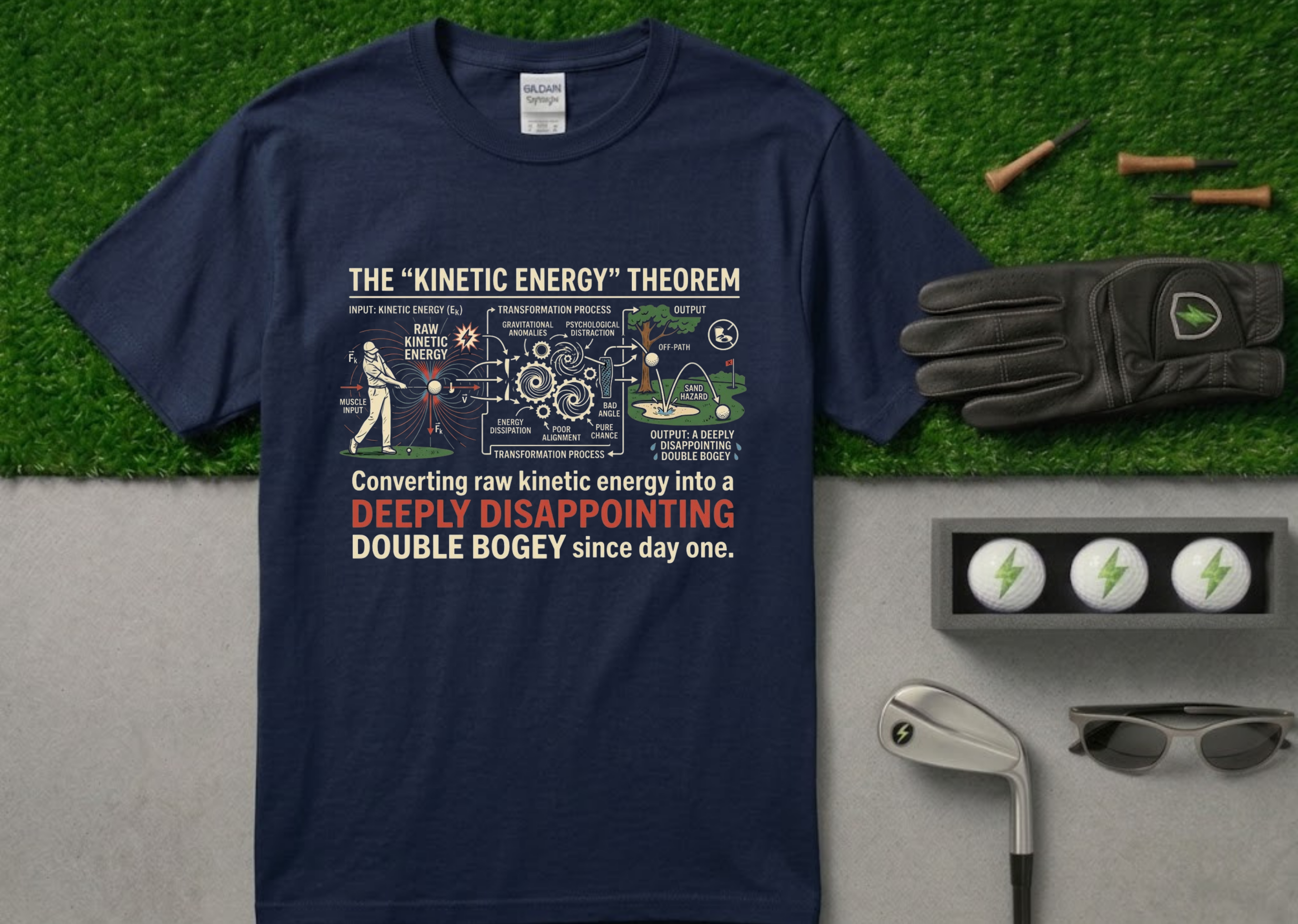 The "Deeply Disappointing Double Bogey" Funny Golf T-Shirt