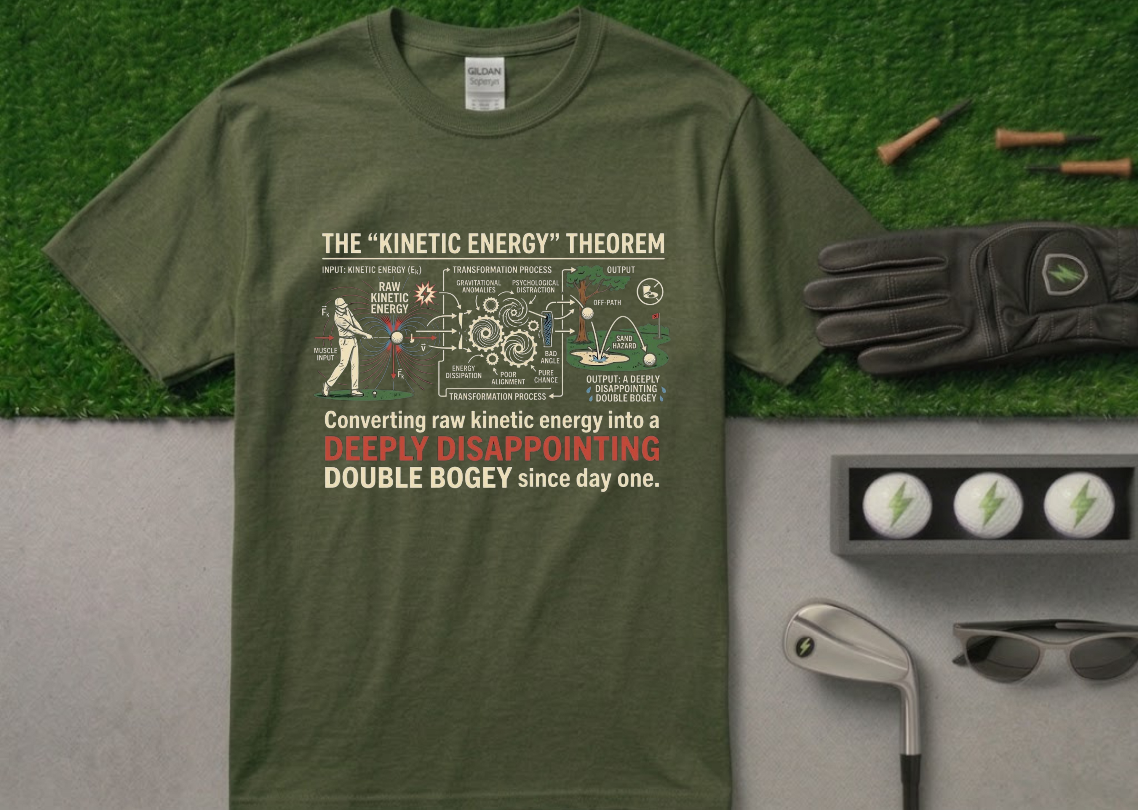 The "Deeply Disappointing Double Bogey" Funny Golf T-Shirt