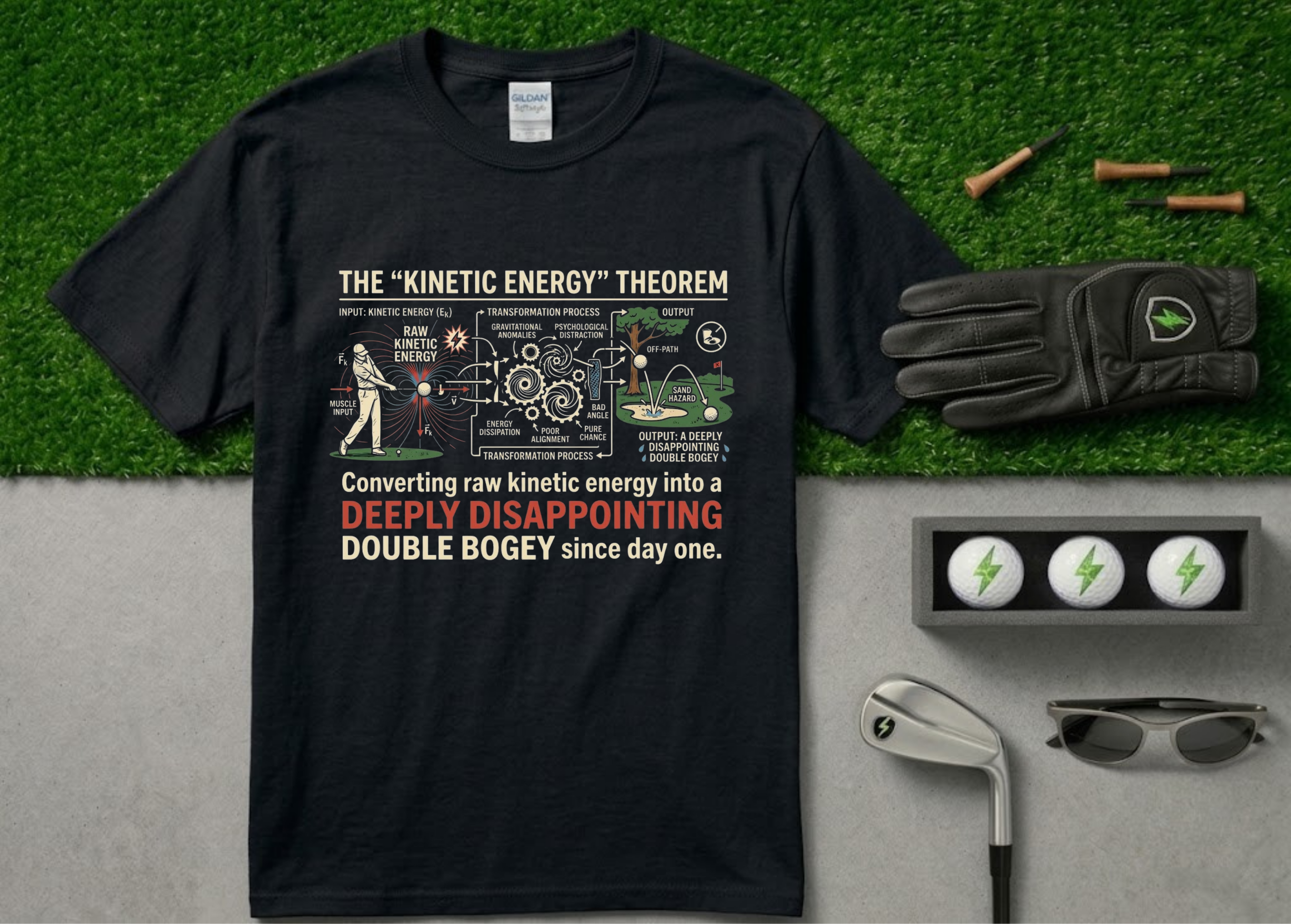 The "Deeply Disappointing Double Bogey" Funny Golf T-Shirt