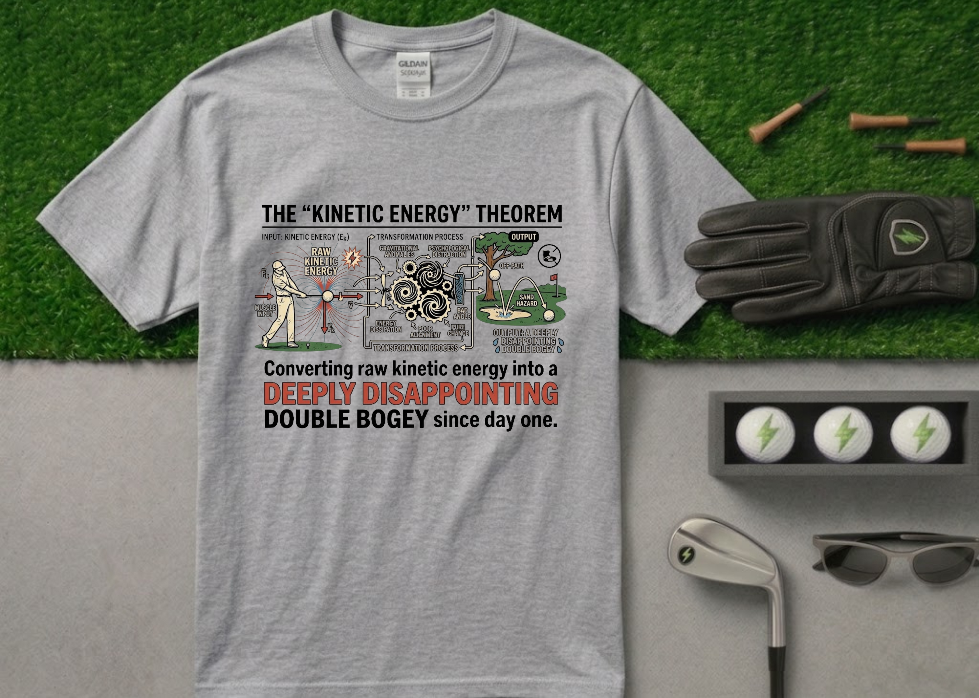 The "Deeply Disappointing Double Bogey" Funny Golf T-Shirt