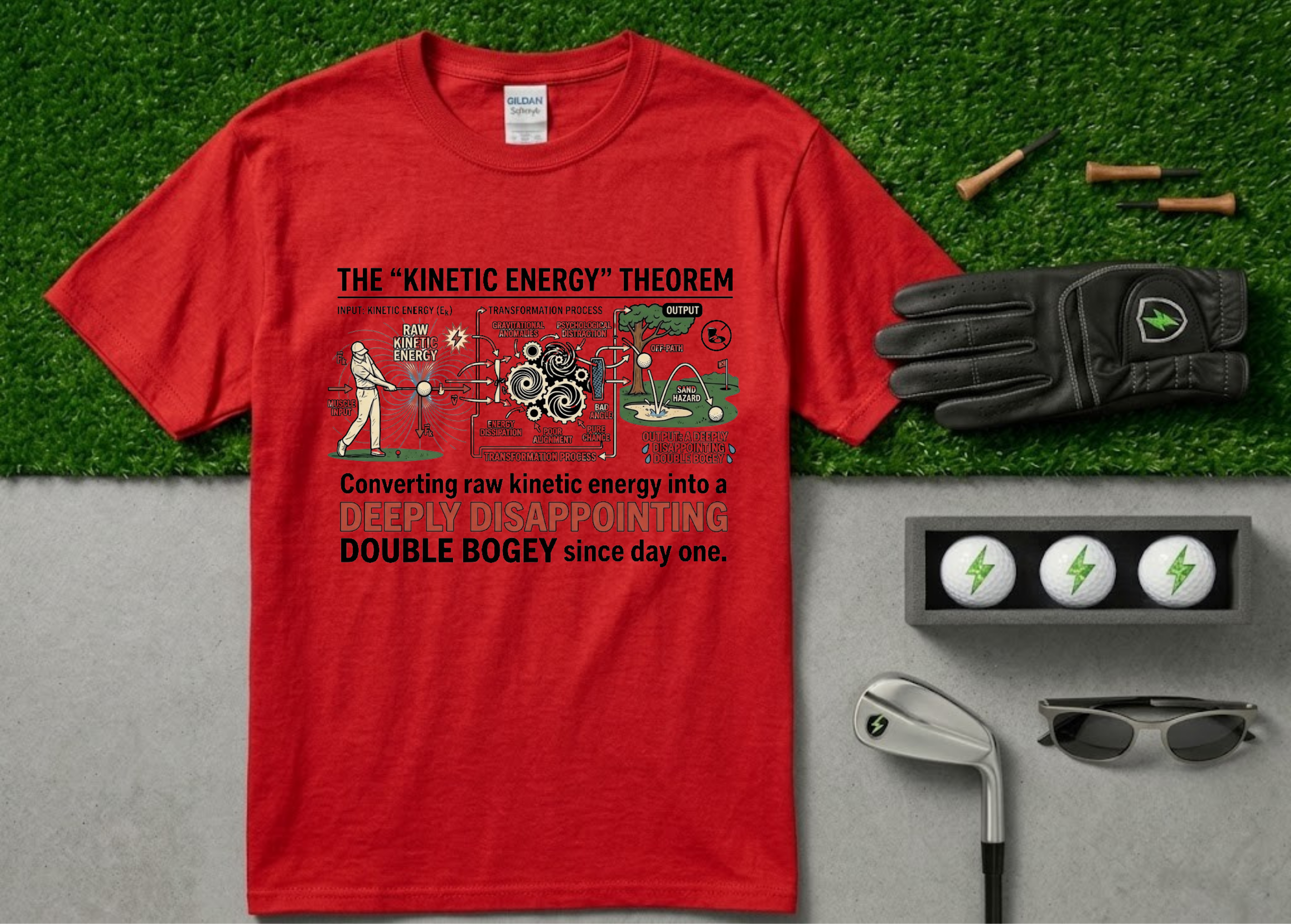 The "Deeply Disappointing Double Bogey" Funny Golf T-Shirt