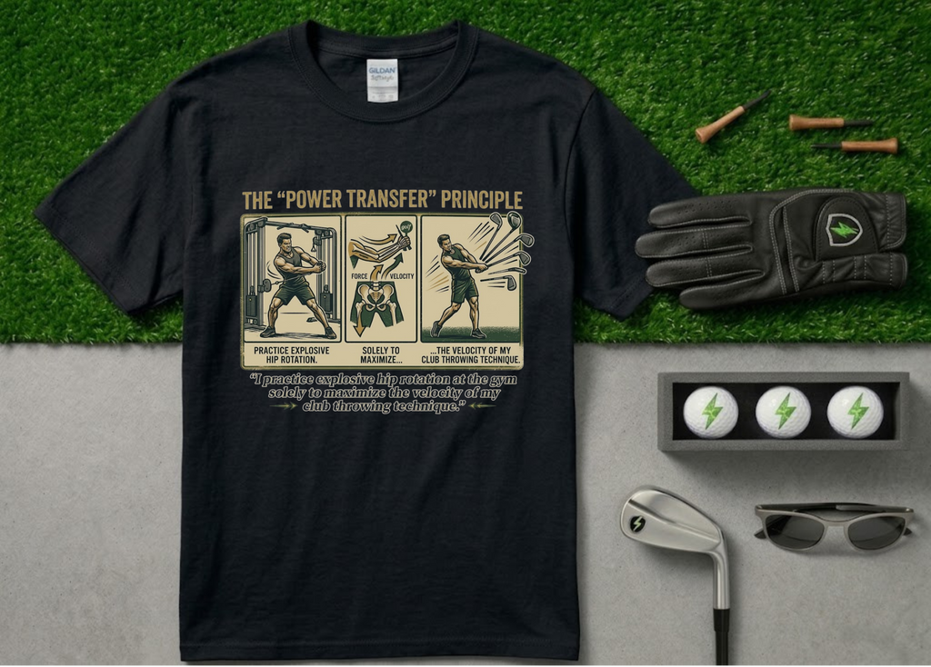 The "Club Throwing Technique" Velocity Funny Golf T-Shirt