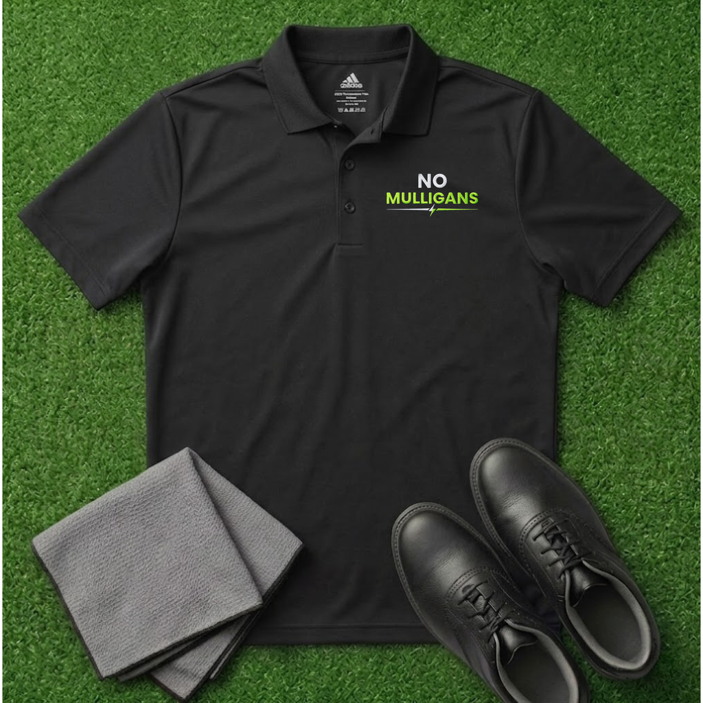 'No Mulligans' Embroidered Performance Golf Polo (Adidas Unisex)