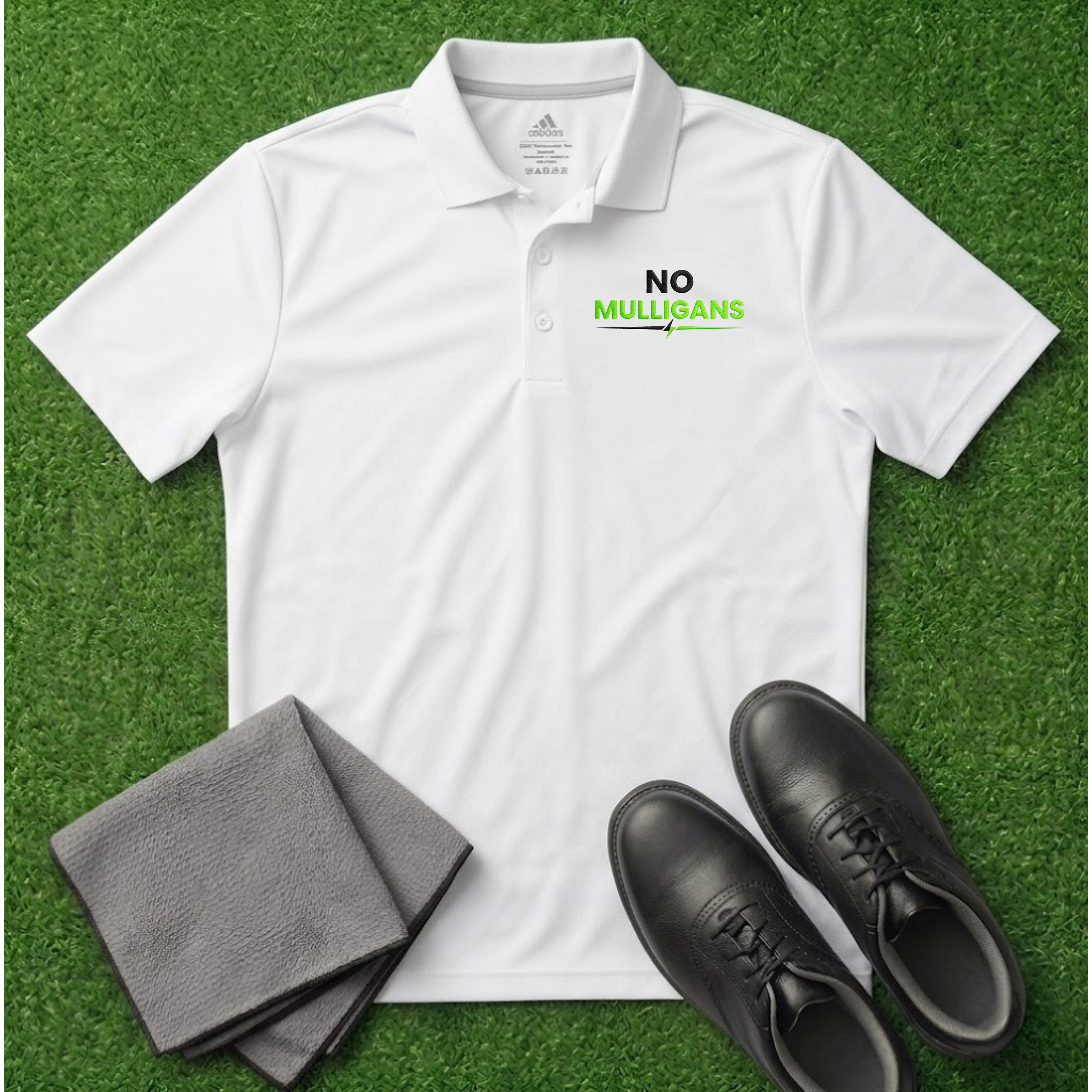 'No Mulligans' Embroidered Performance Golf Polo (Adidas Unisex)