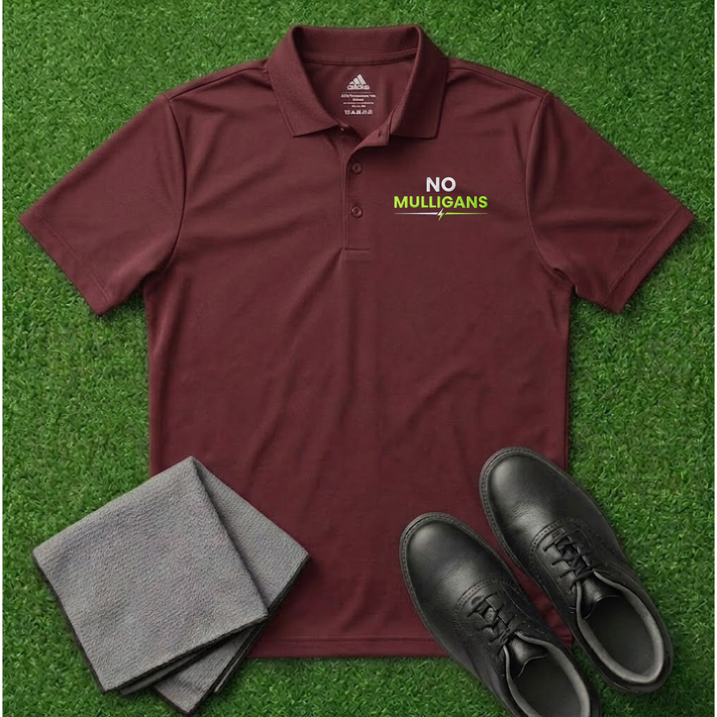 'No Mulligans' Embroidered Performance Golf Polo (Adidas Unisex)