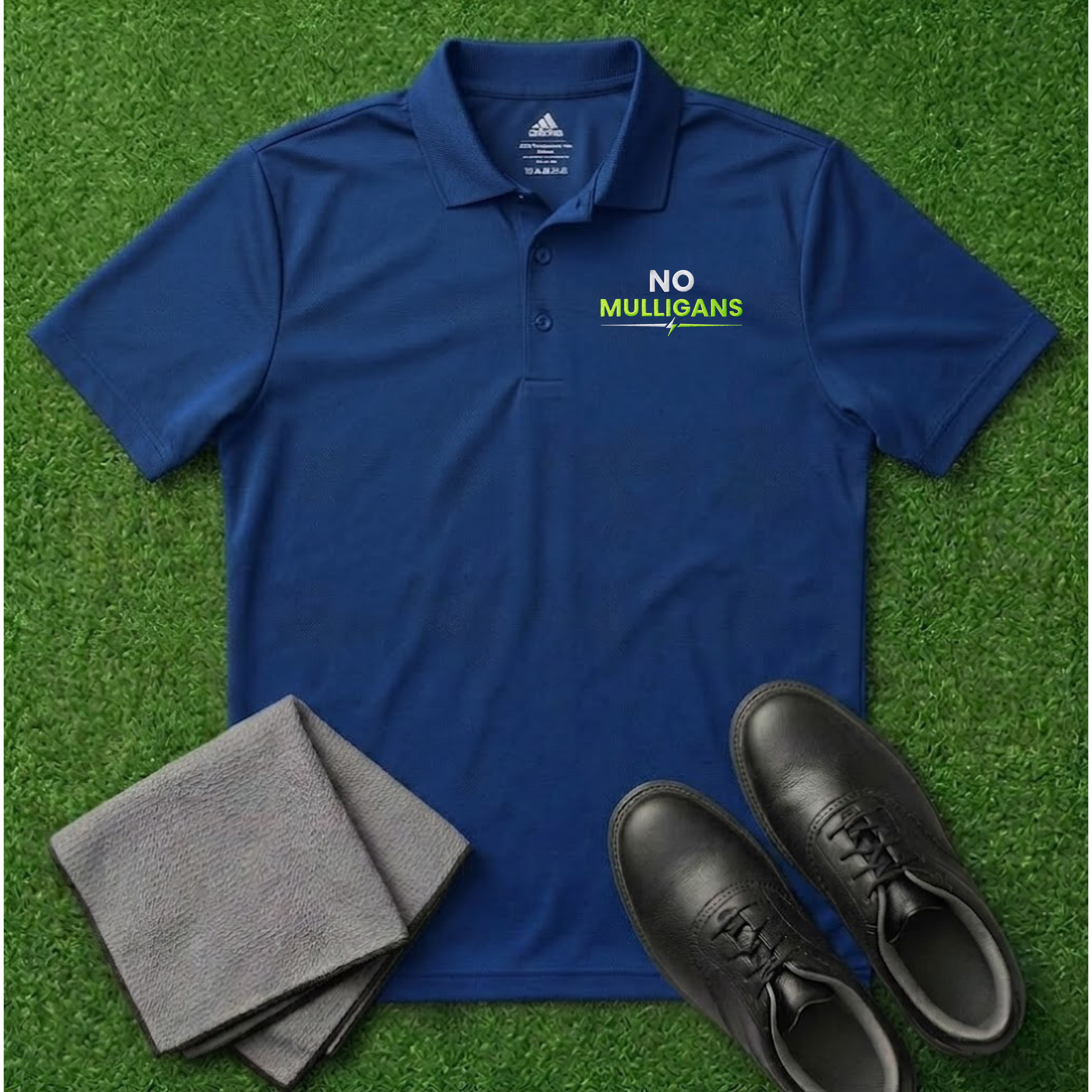 'No Mulligans' Embroidered Performance Golf Polo (Adidas Unisex)
