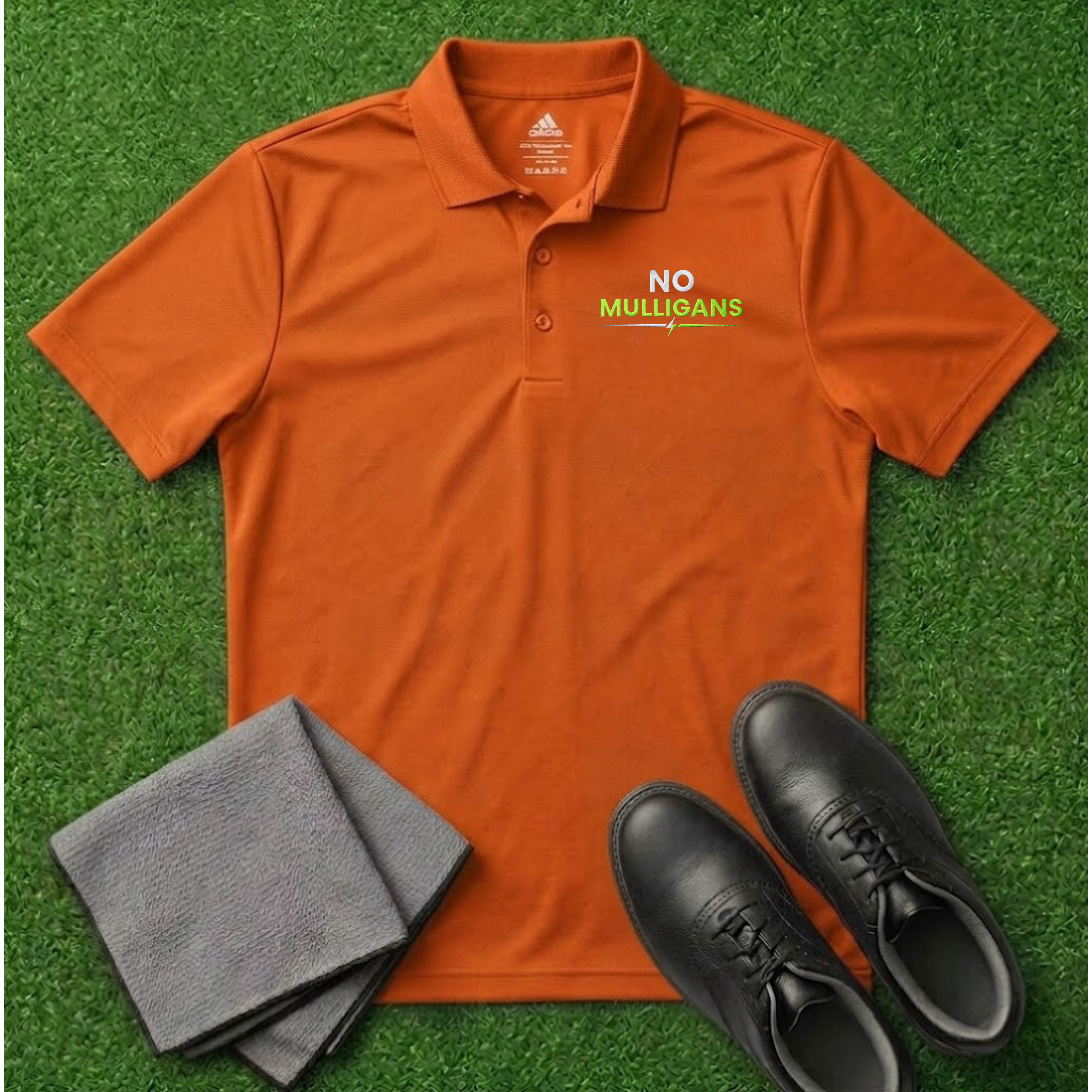 'No Mulligans' Embroidered Performance Golf Polo (Adidas Unisex)