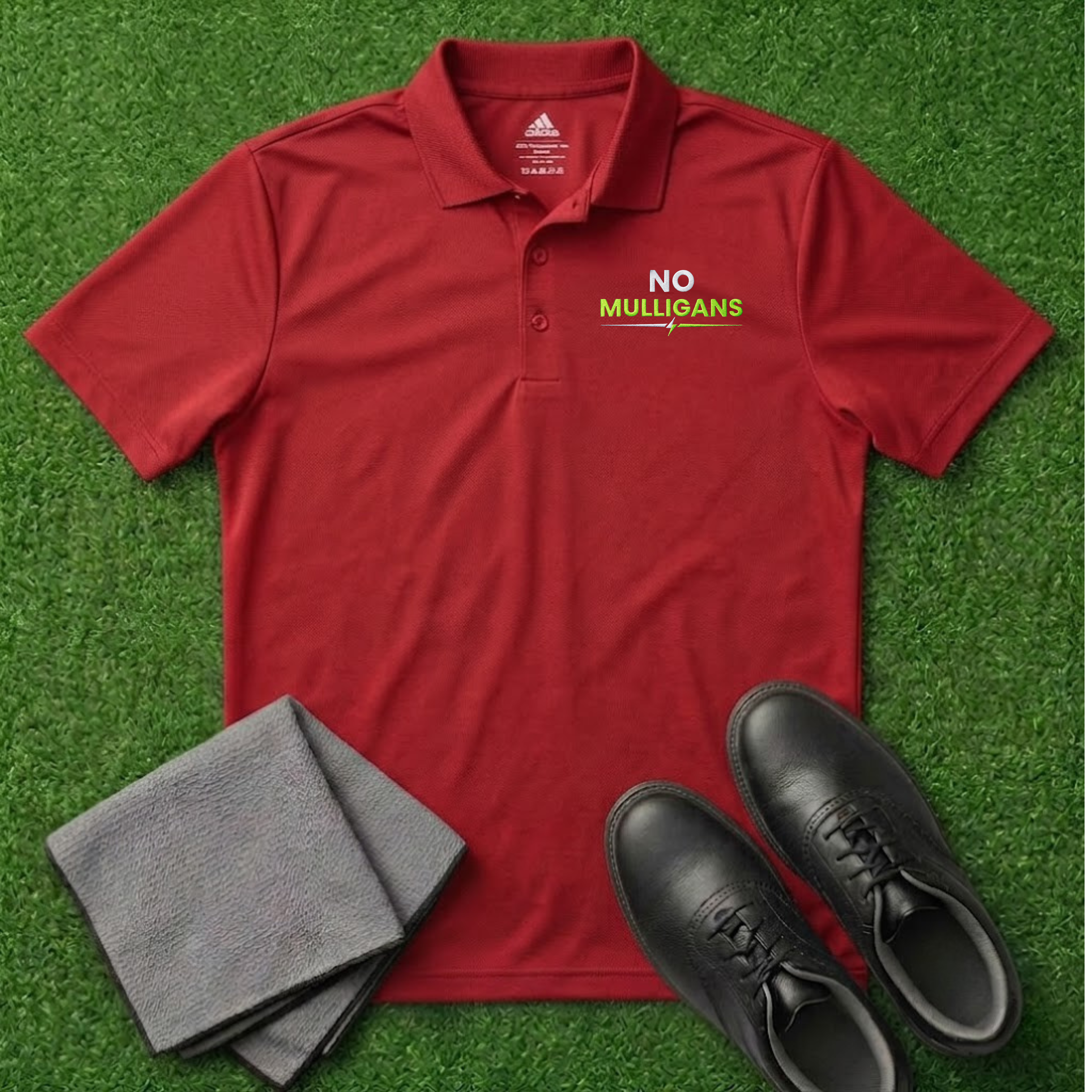 'No Mulligans' Embroidered Performance Golf Polo (Adidas Unisex)