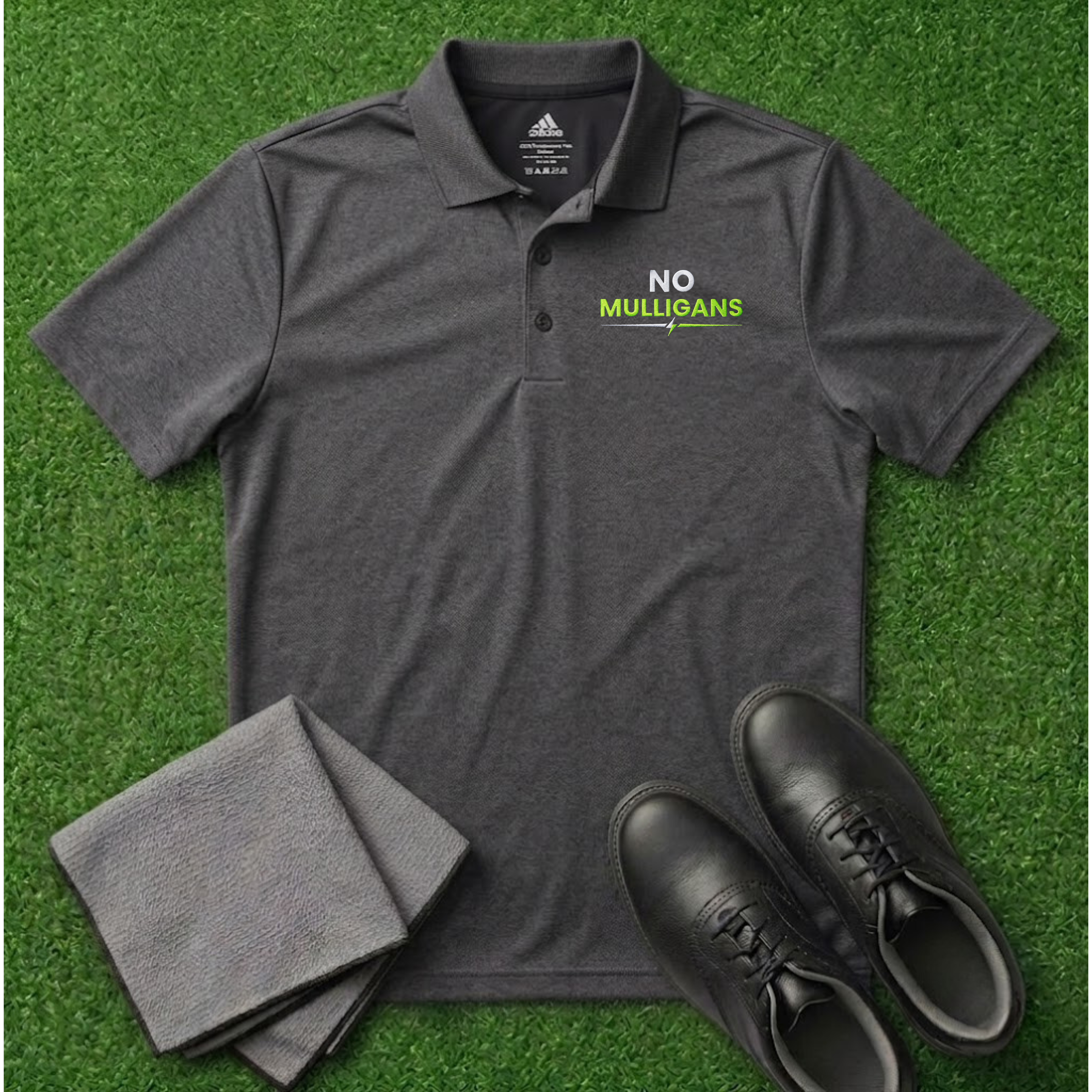 'No Mulligans' Embroidered Performance Golf Polo (Adidas Unisex)