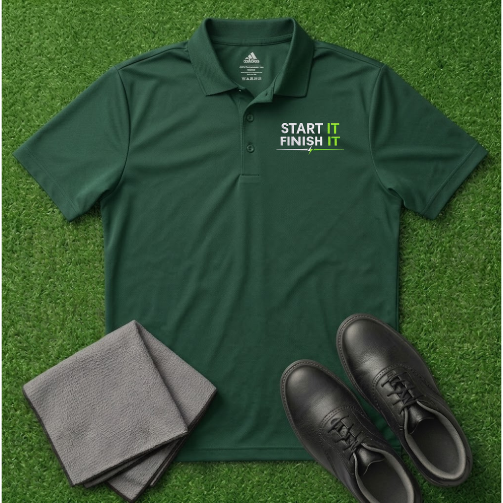'Start It Finish It' Embroidered Performance Golf Polo (Adidas Unisex)