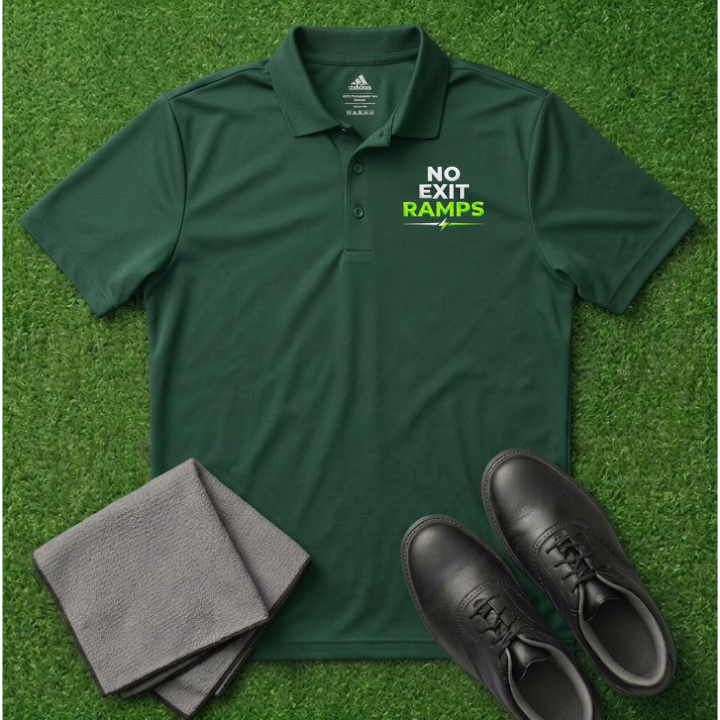 'No Exit Ramps' Embroidered Performance Golf Polo (Adidas Unisex)