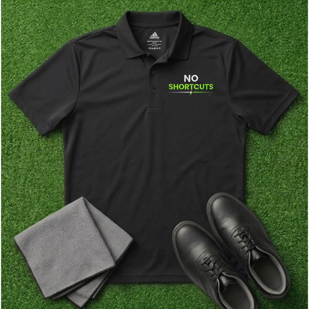 'No Shortcuts' Embroidered Performance Golf Polo (Adidas Unisex)