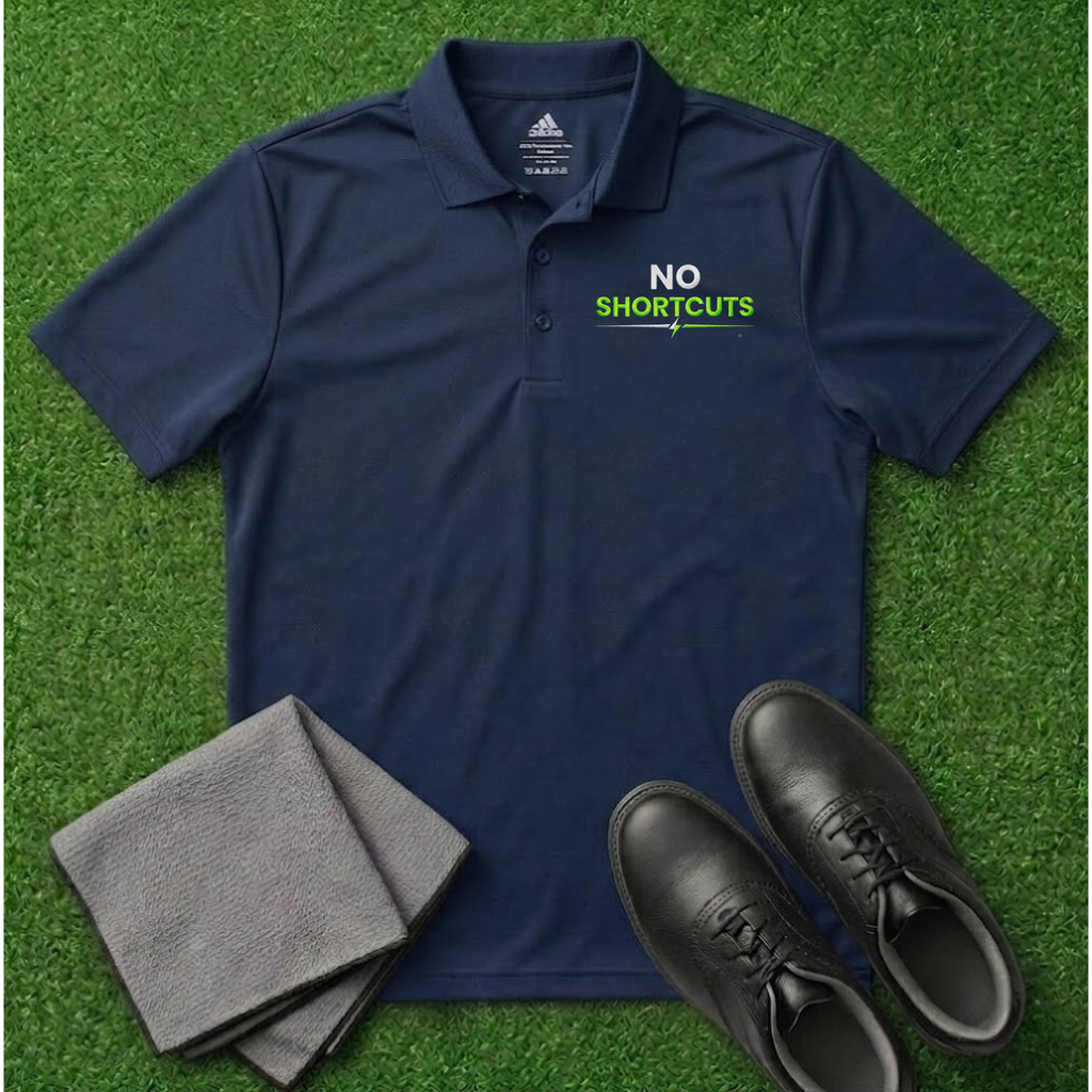 'No Shortcuts' Embroidered Performance Golf Polo (Adidas Unisex)