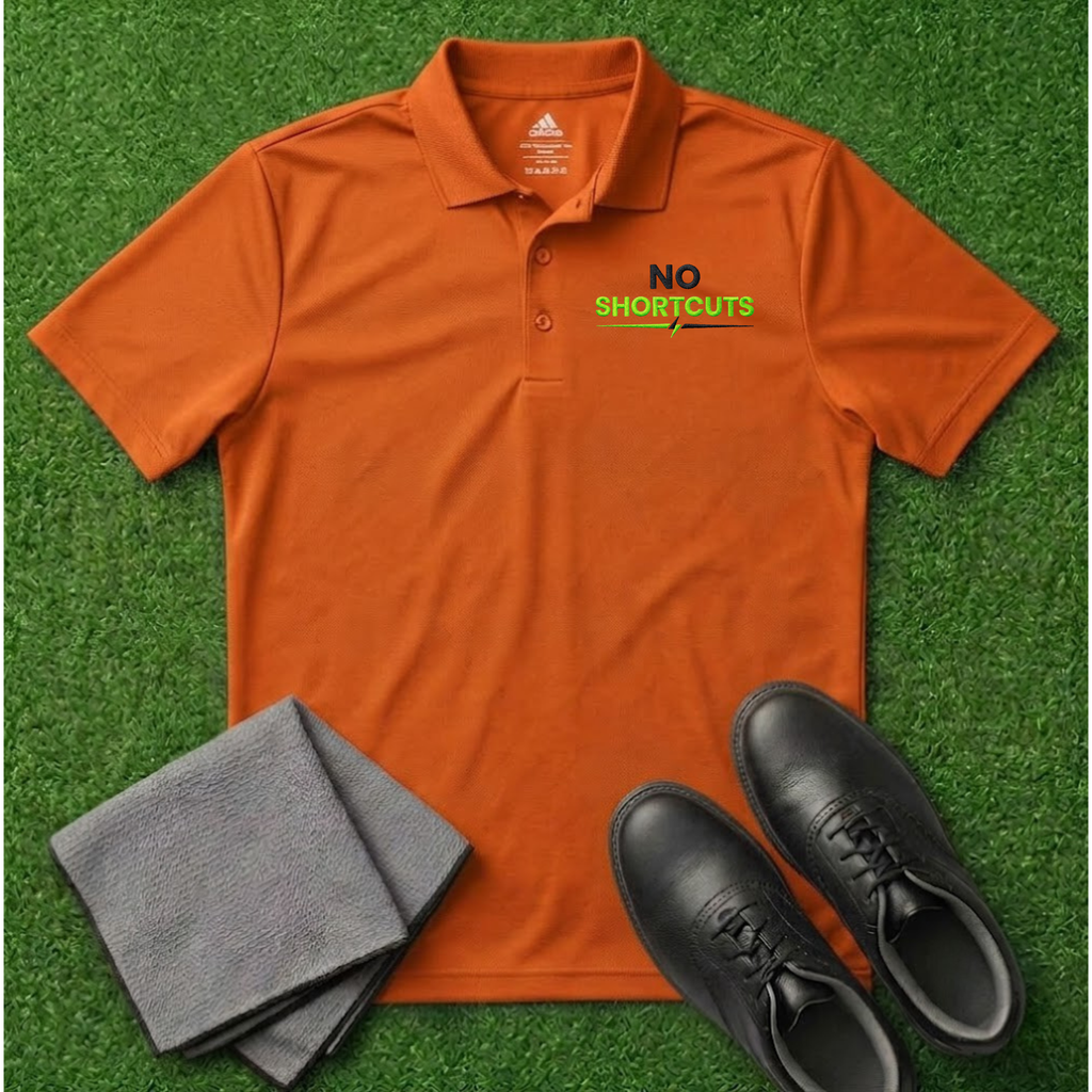 'No Shortcuts' Embroidered Performance Golf Polo (Adidas Unisex)