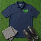 'Charge The Green - No Lay-Ups' Embroidered Performance Golf Polo (Sport-Tech Unisex)