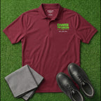 'Charge The Green - No Lay-Ups' Embroidered Performance Golf Polo (Sport-Tech Unisex)