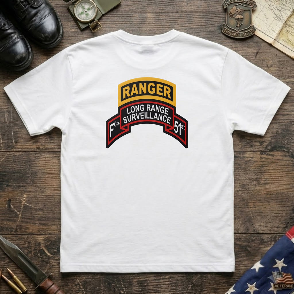 F Co. 51st Infantry (LRS) Scroll with Ranger Tab Softstyle T-Shirt