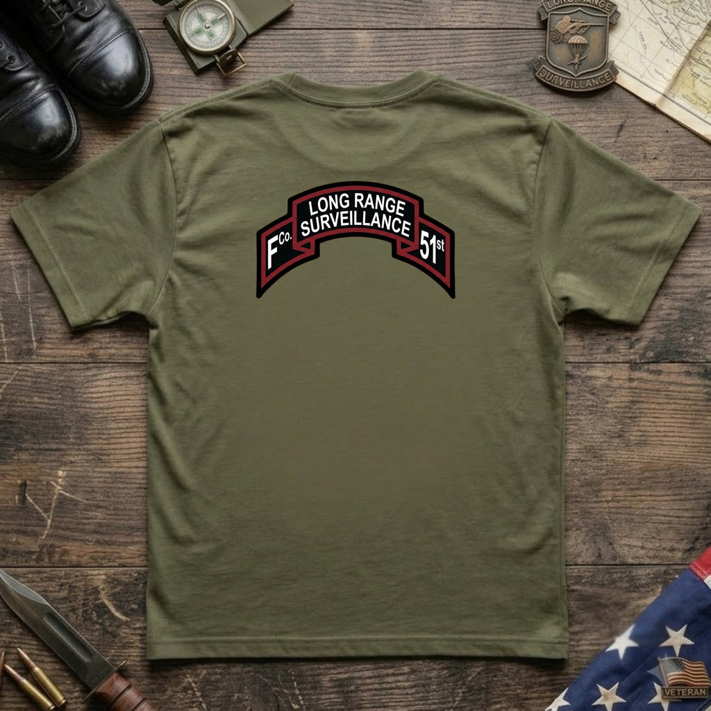 F Co. 51st Infantry (LRS) Scroll with Basic Wings Softstyle T-Shirt