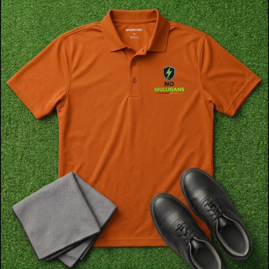 'NO MULLIGANS' Shield+ Embroidered Performance Golf Polo (Sport-Tech Unisex)