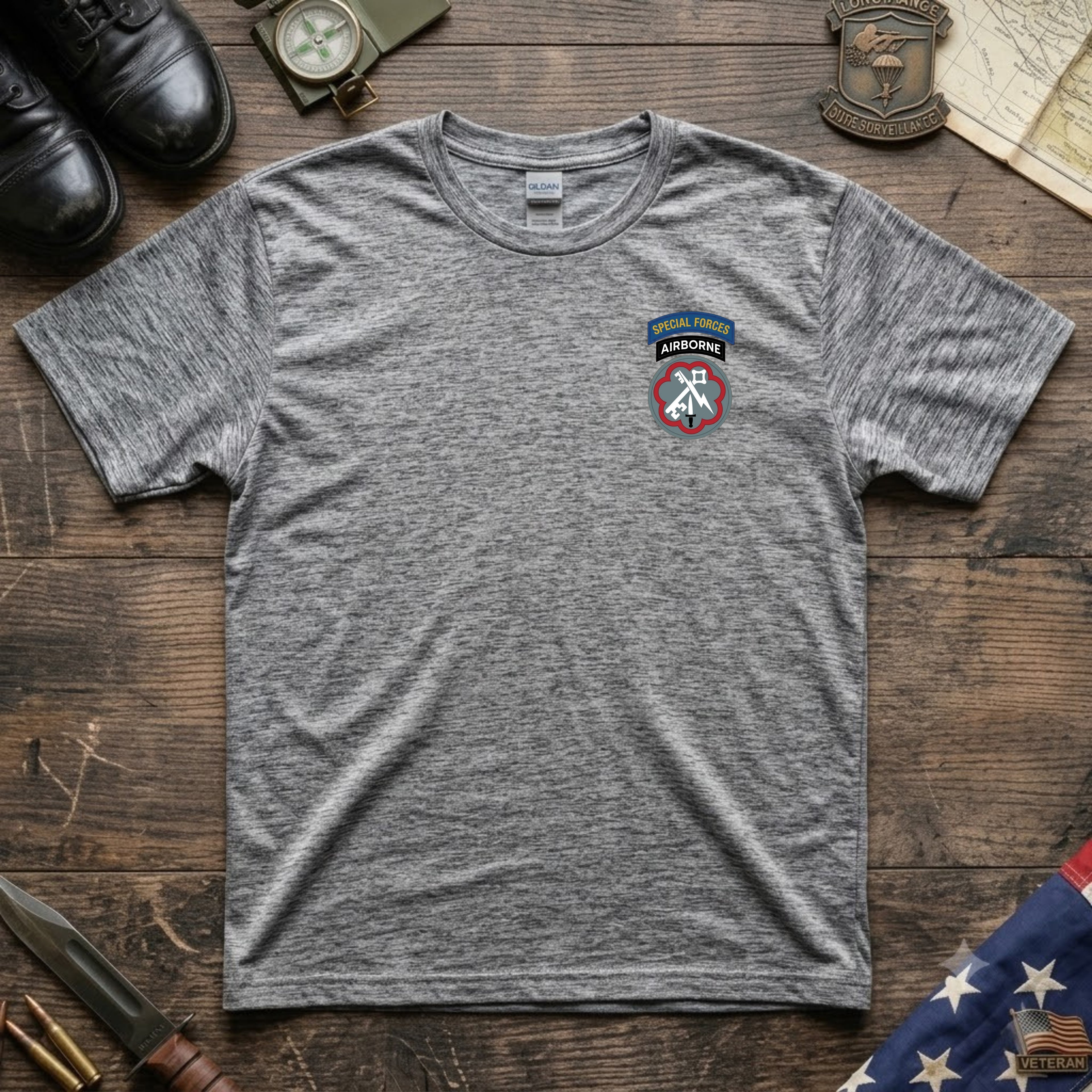 F Co. 51st Infantry (LRS) Unit Patch with SF Tab Softstyle T-Shirt